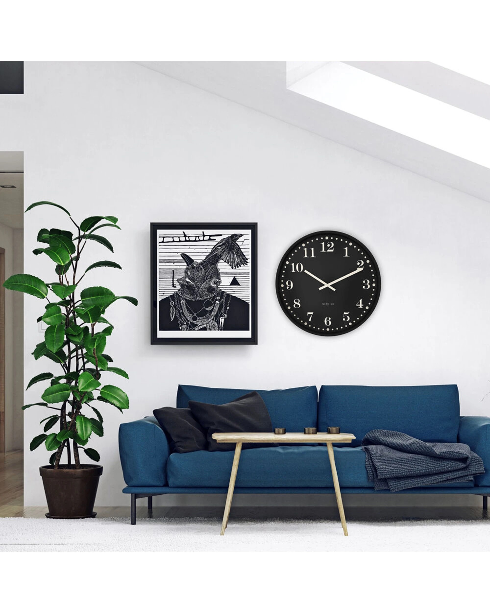 6 NeXtime Dickens 50cm Large Silent Wall Clock Dial Aluminium Case - Black, 6 of 6