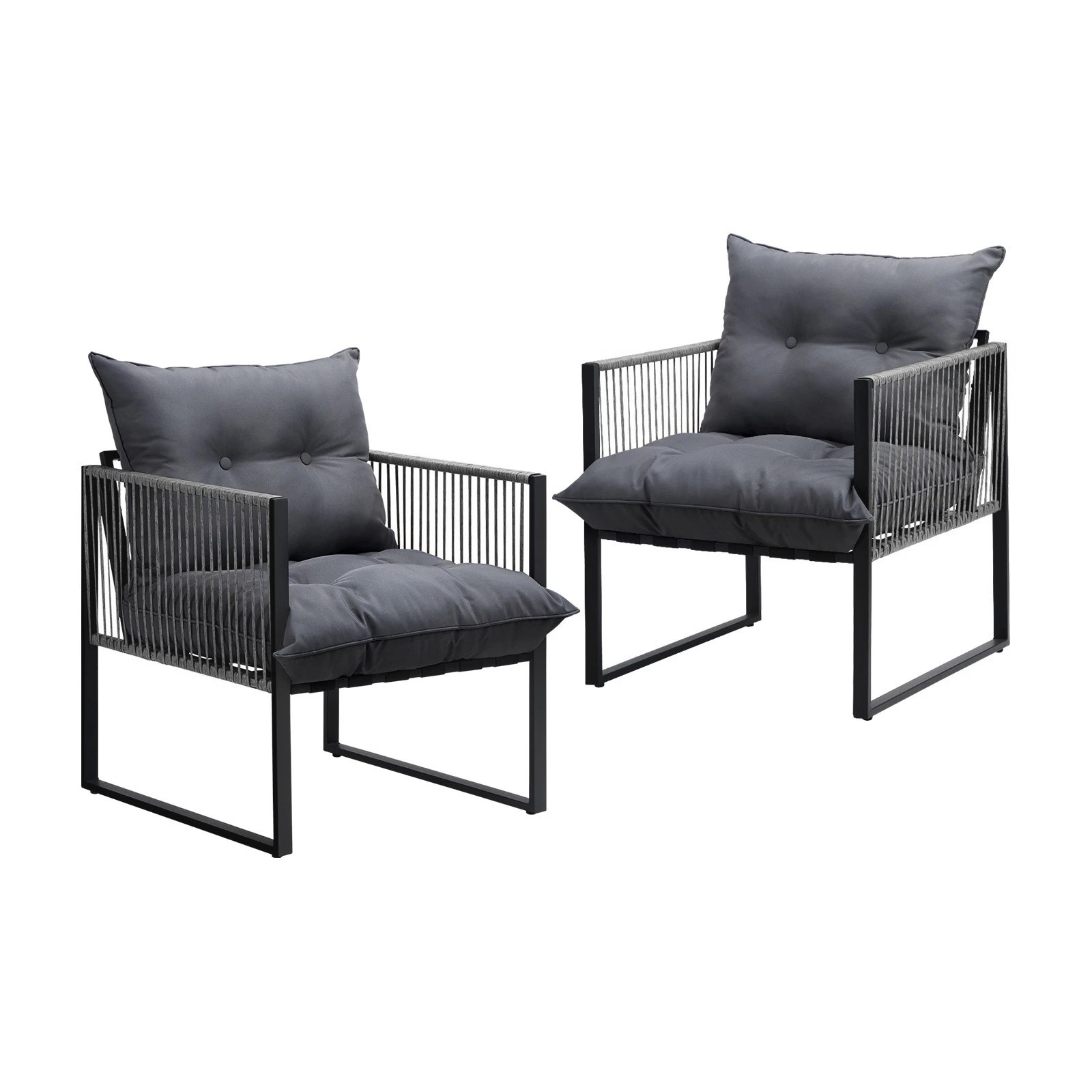 6 Livsip 2PCS Outdoor Furniture Patio Chairs Garden Lounge Sofa Set PE Wicker - Multi, 6 of 9