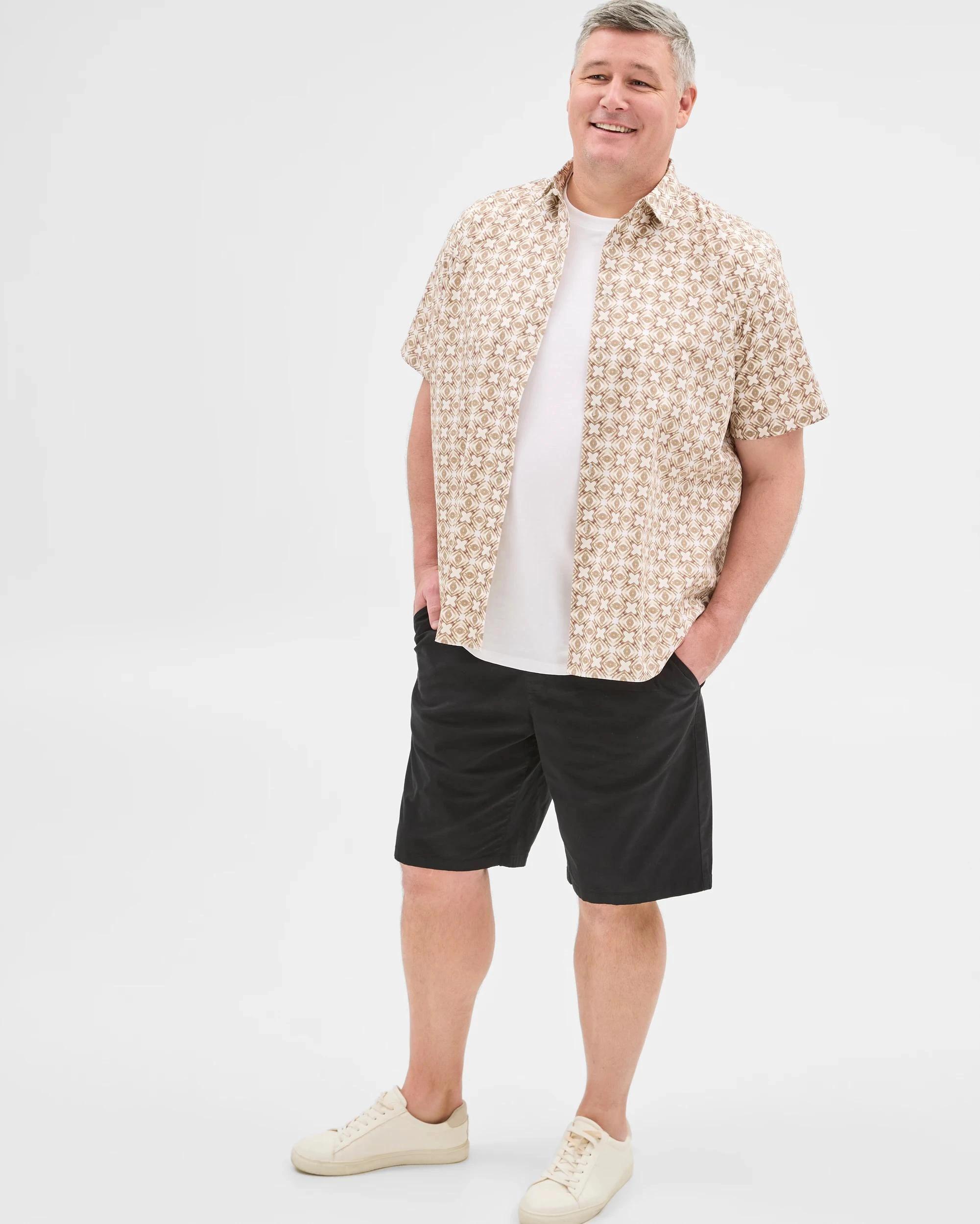 4 Target Plus Size Australian Cotton Business Shirt NEUTRAL GEO, 4 of 6