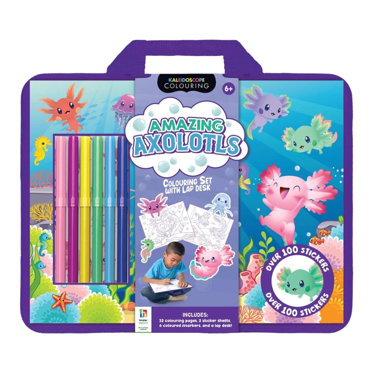 1 Kaleidoscope Colouring: Amazing Axolotls Colouring Set with Lap-Desk - Book, 1 of 5