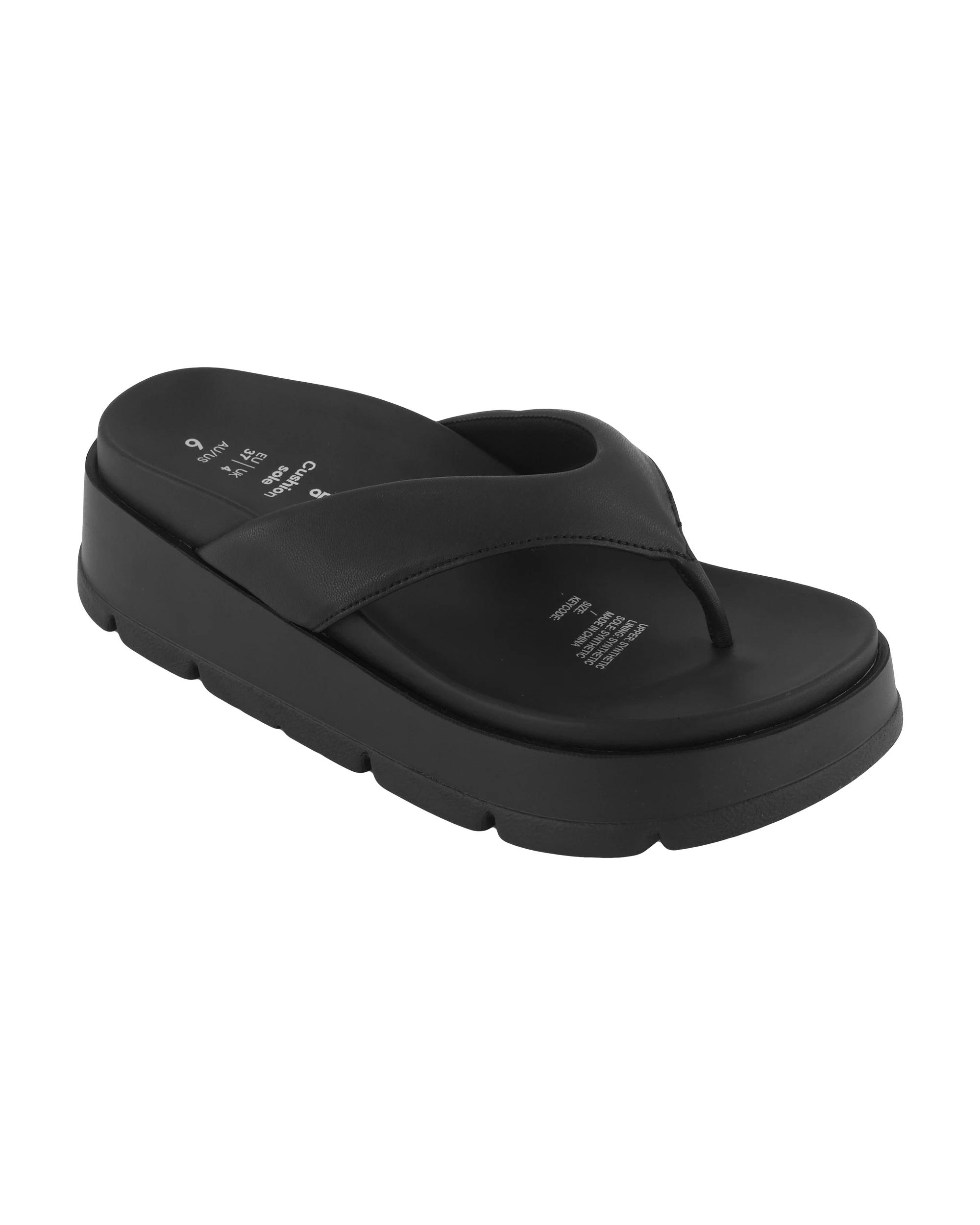 1 Platform Toe Post Thongs Black, 1 of 3