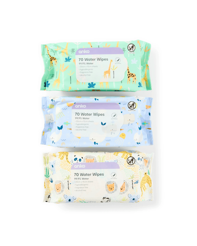 70 Pack Water Wipes - Asso