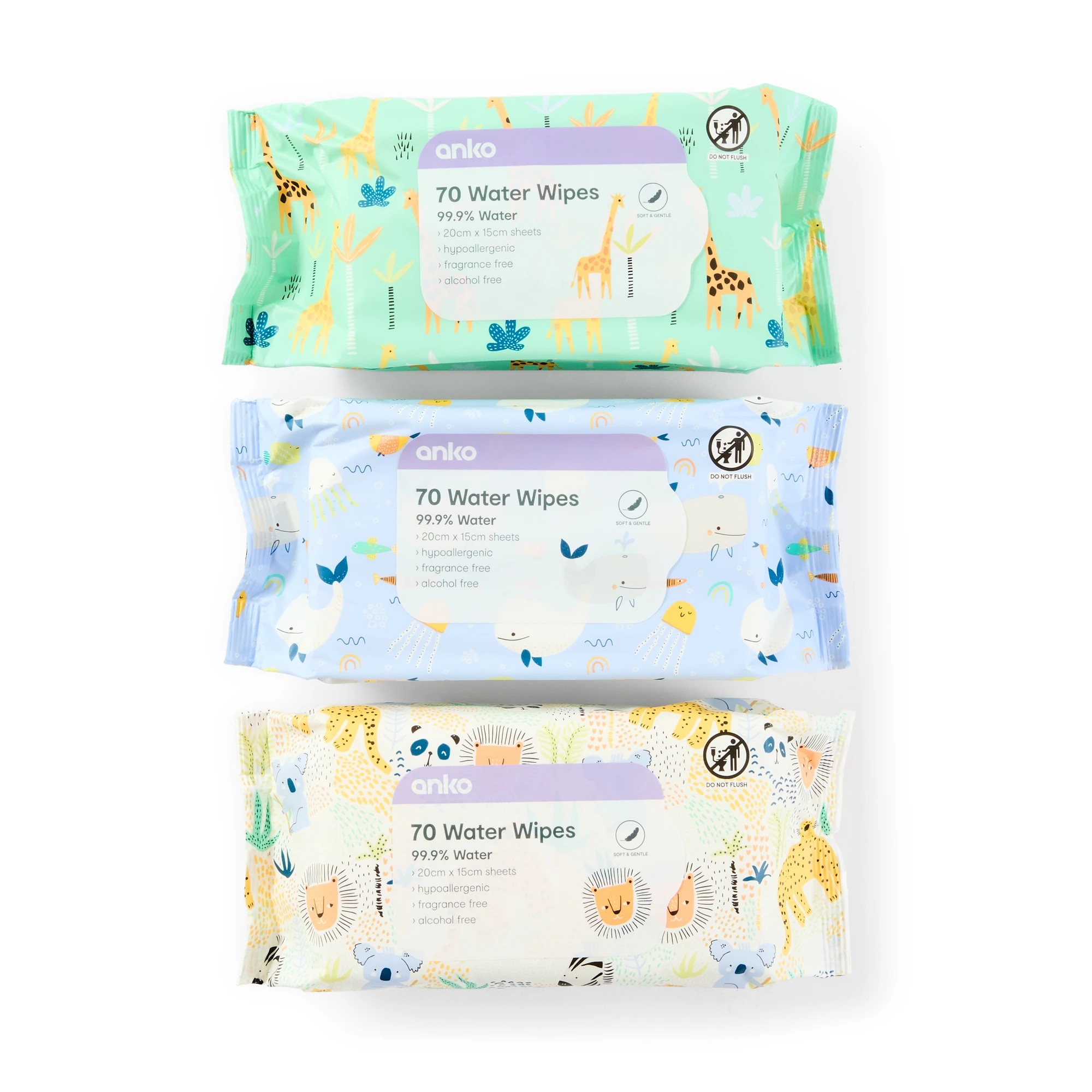 1 70 Pack Water Wipes - Assorted, 1 of 9