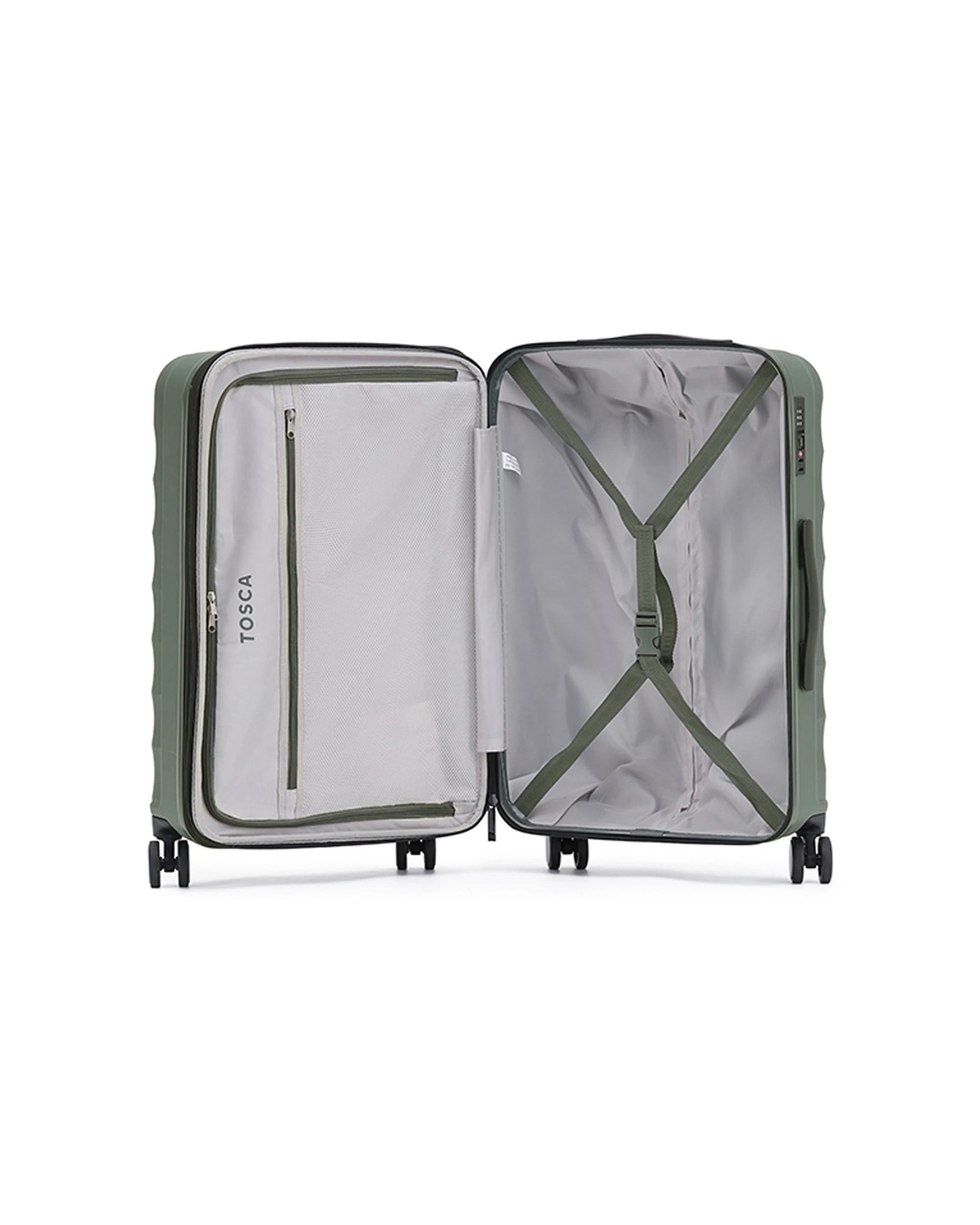 3 Tosca 3Pc Interstellar 2.0 Trolley Travel Suitcase Luggage Set - Green, 3 of 8