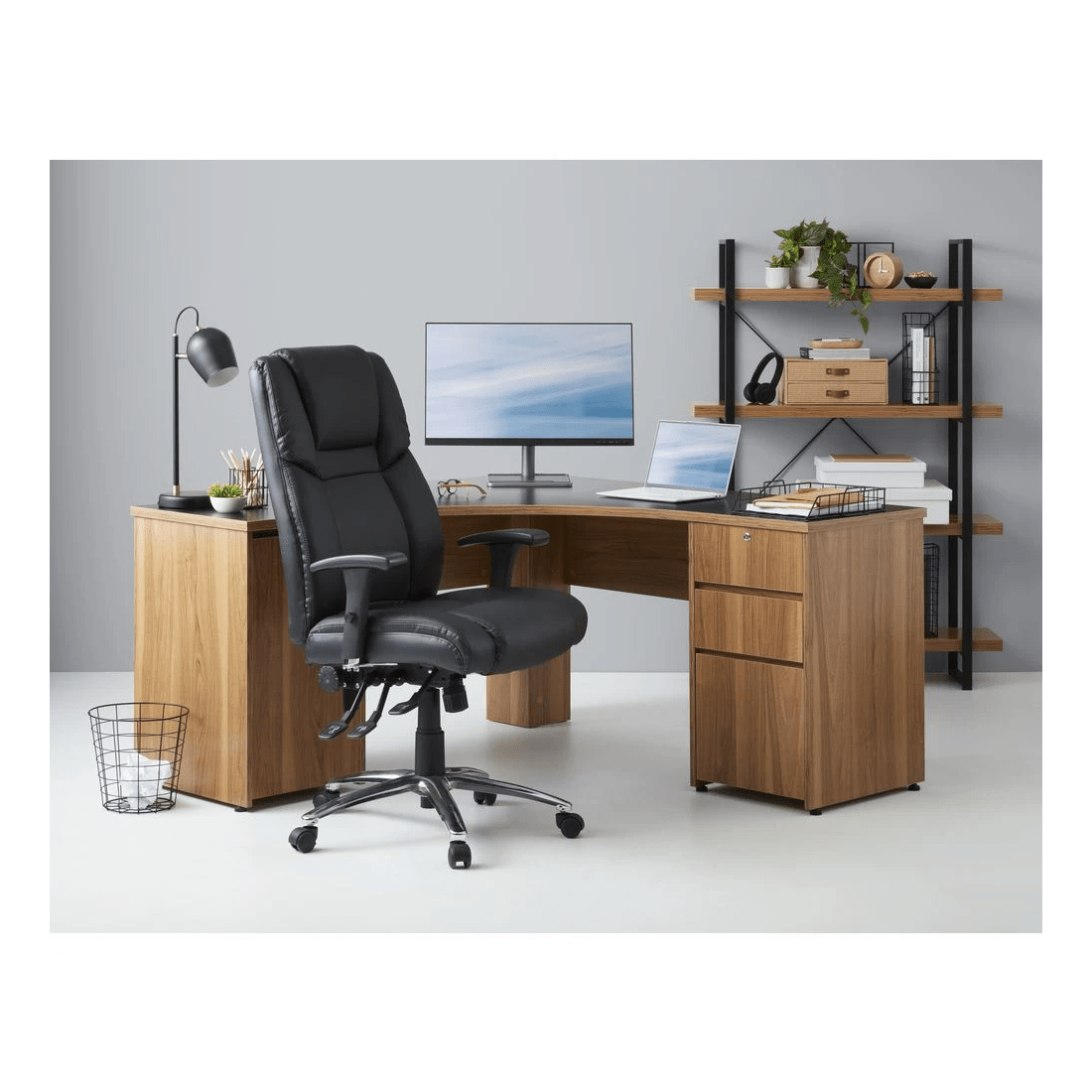 2 Washington 1500 x 1500mm Corner Workstation Black Walnut, 2 of 10