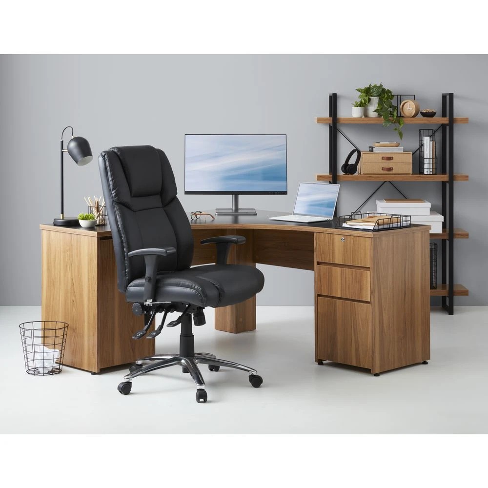 2 Washington 1500 x 1500mm Corner Workstation Black Walnut Desks, Tables and Workstations, 2 of 10