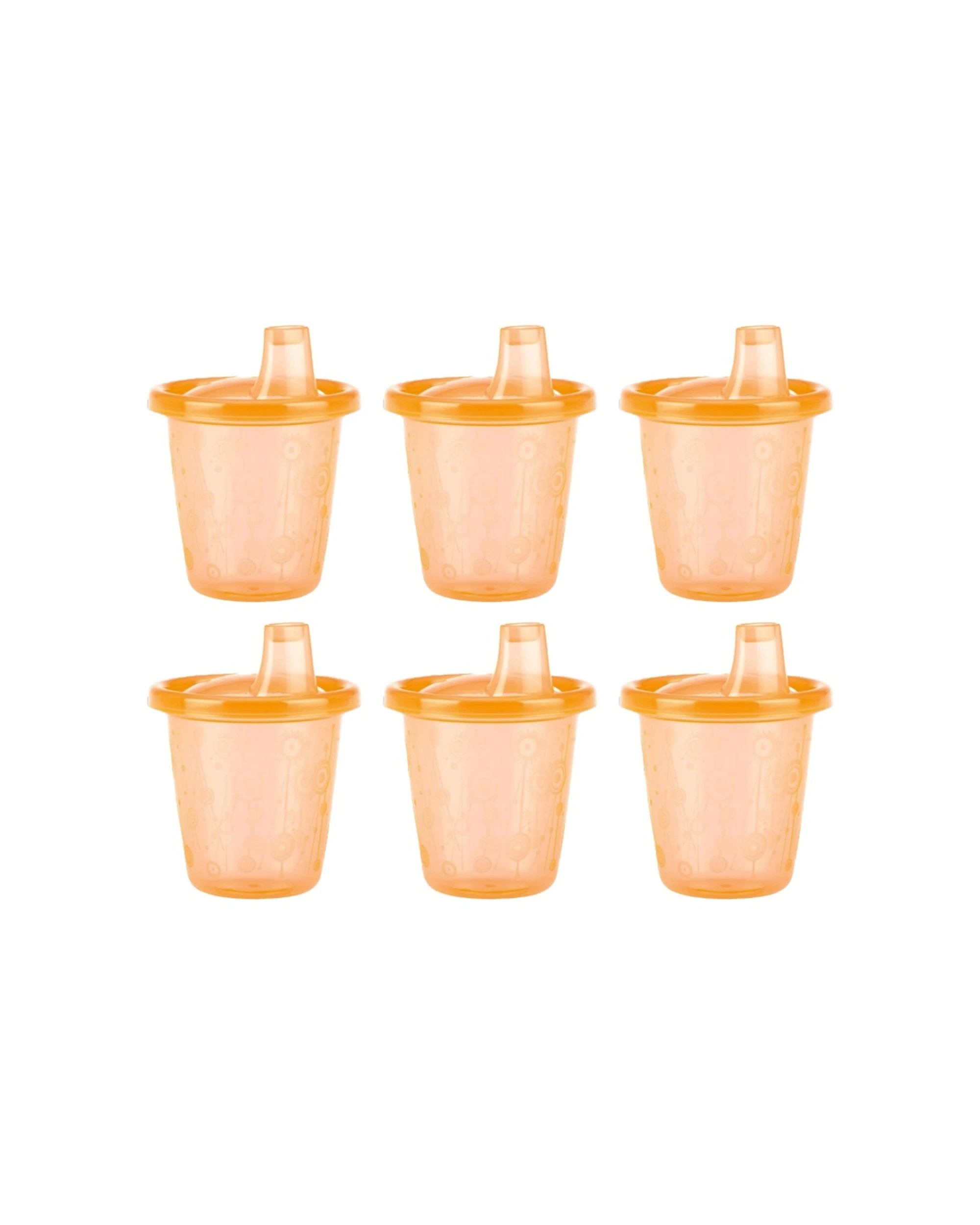 1 Nuby 6pc Wash Or Toss Hard Spout Sipper Cups Durable 210ml - Multi, 1 of 3