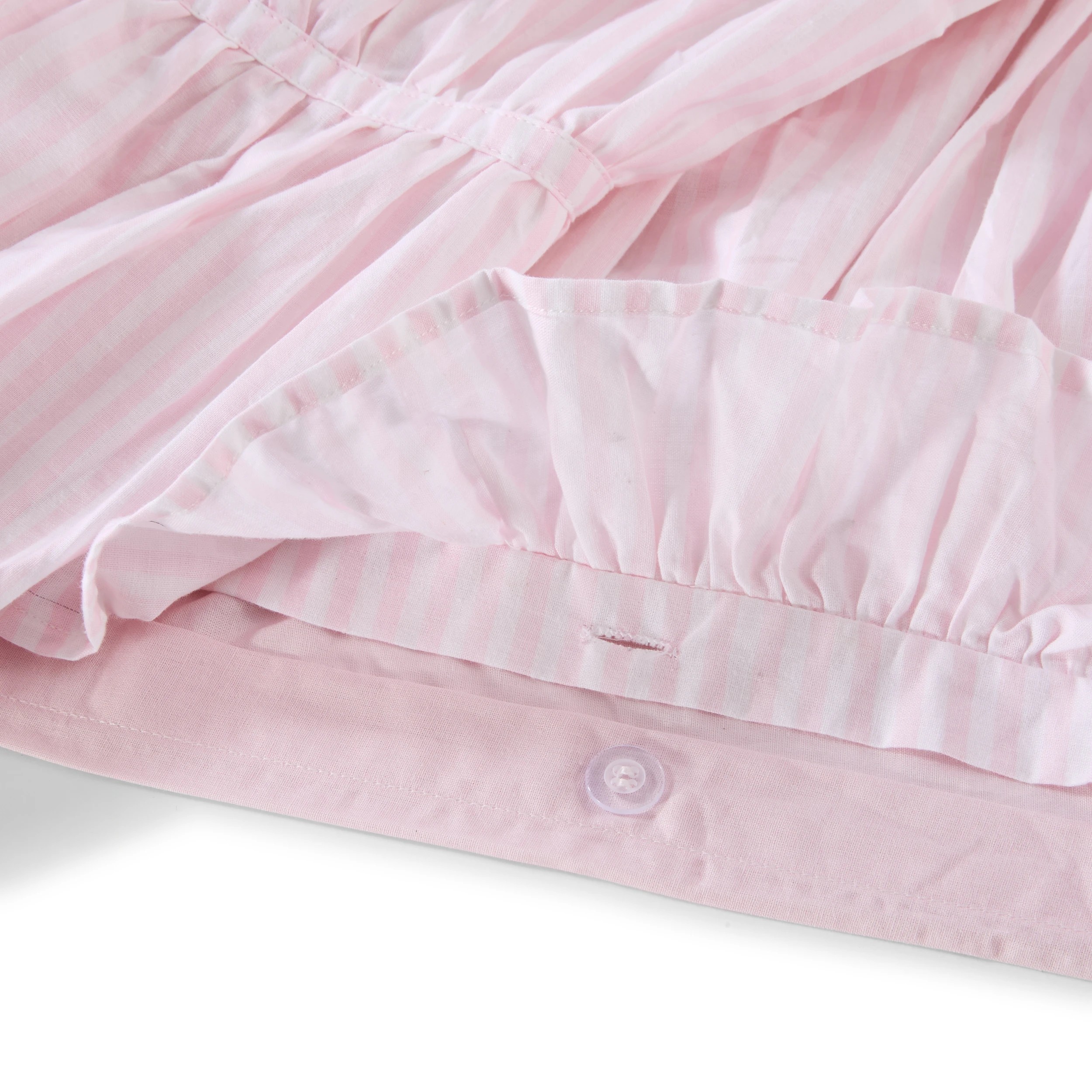 4 Stripe Ruched Cotton Rich Quilt Cover Set - Queen Bed, Pink, 4 of 6