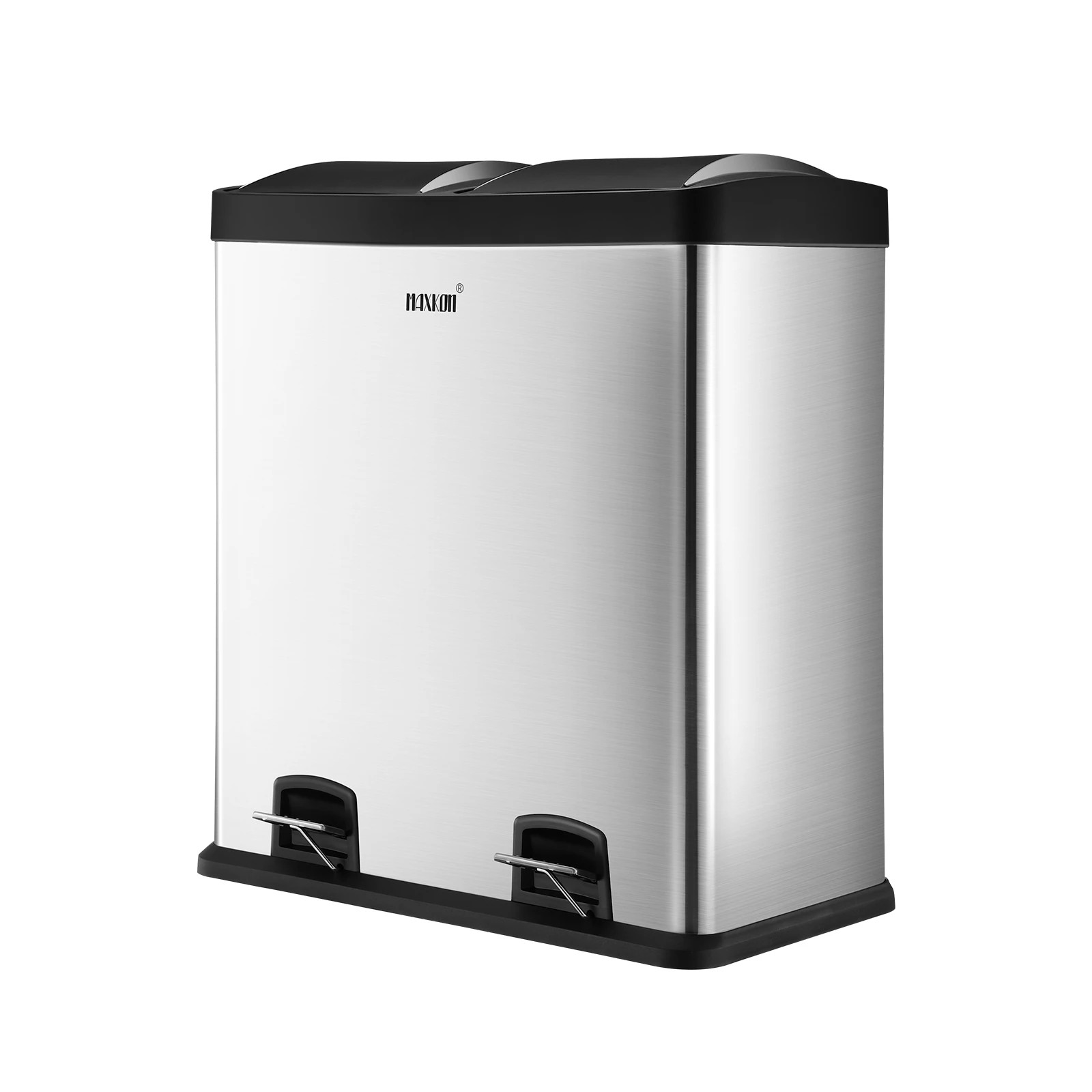 1 Ausway Dual Pedal Rubbish Bin Trash Can 60L, 1 of 8