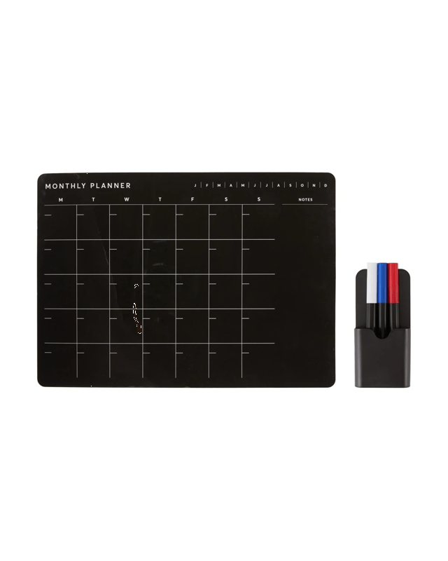 Monthly Magnetic Planner - Black 29.7cm x 