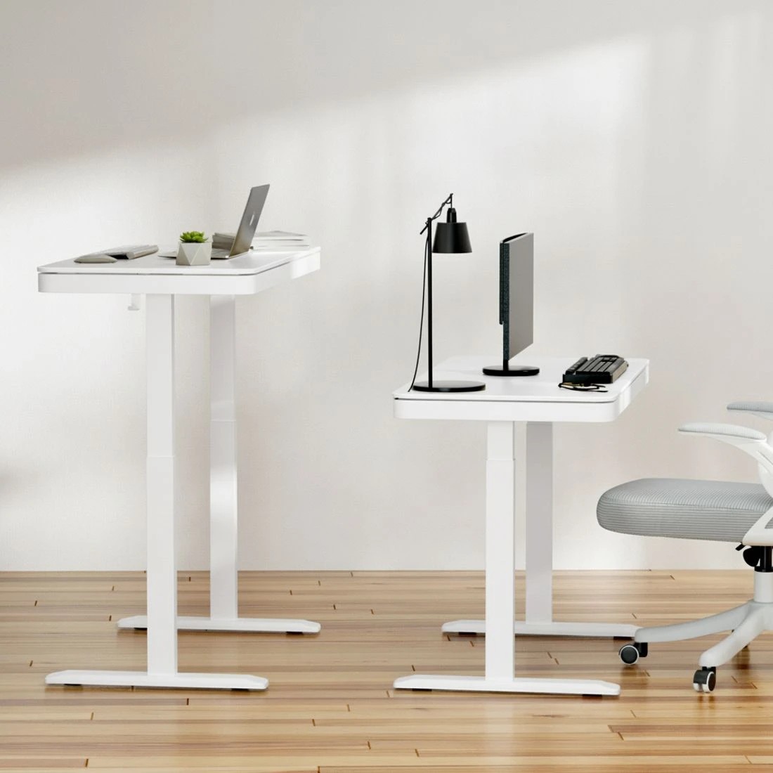 6 Artiss Standing Desk Motorised Electric Desks Drawer 120CM - White, 6 of 6