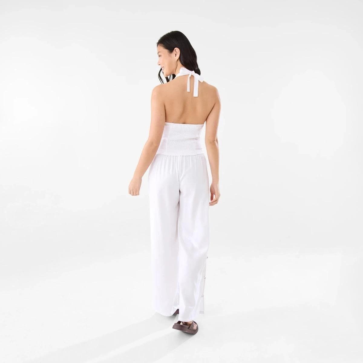 6 Linen Blend Beaded Pants White, 6 of 10