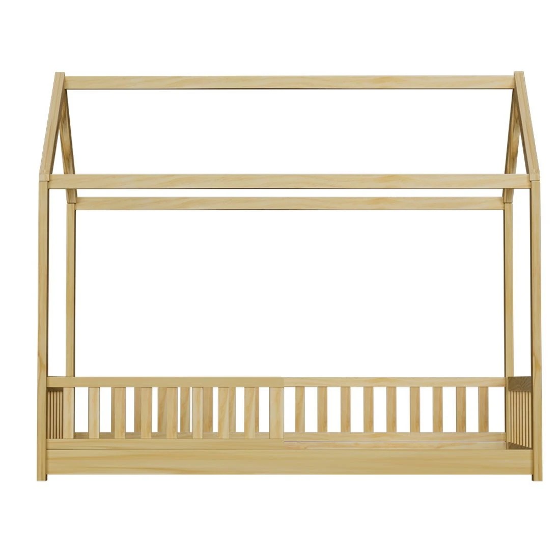 4 Artiss Bed Frame en Kids House Frame Oak ROCK - Natural, 4 of 5