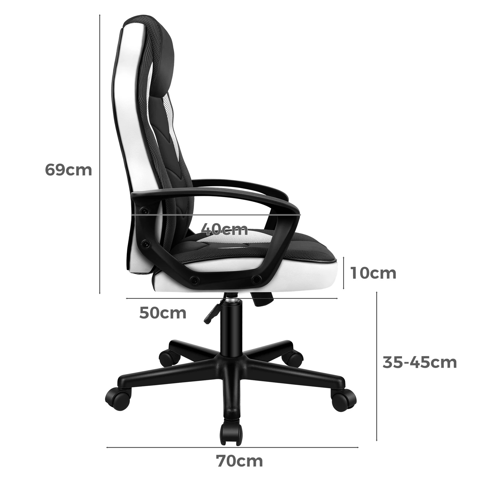4 Alfordson Gaming Chair Racing Office Executive Computer Seat Work - White, 4 of 9