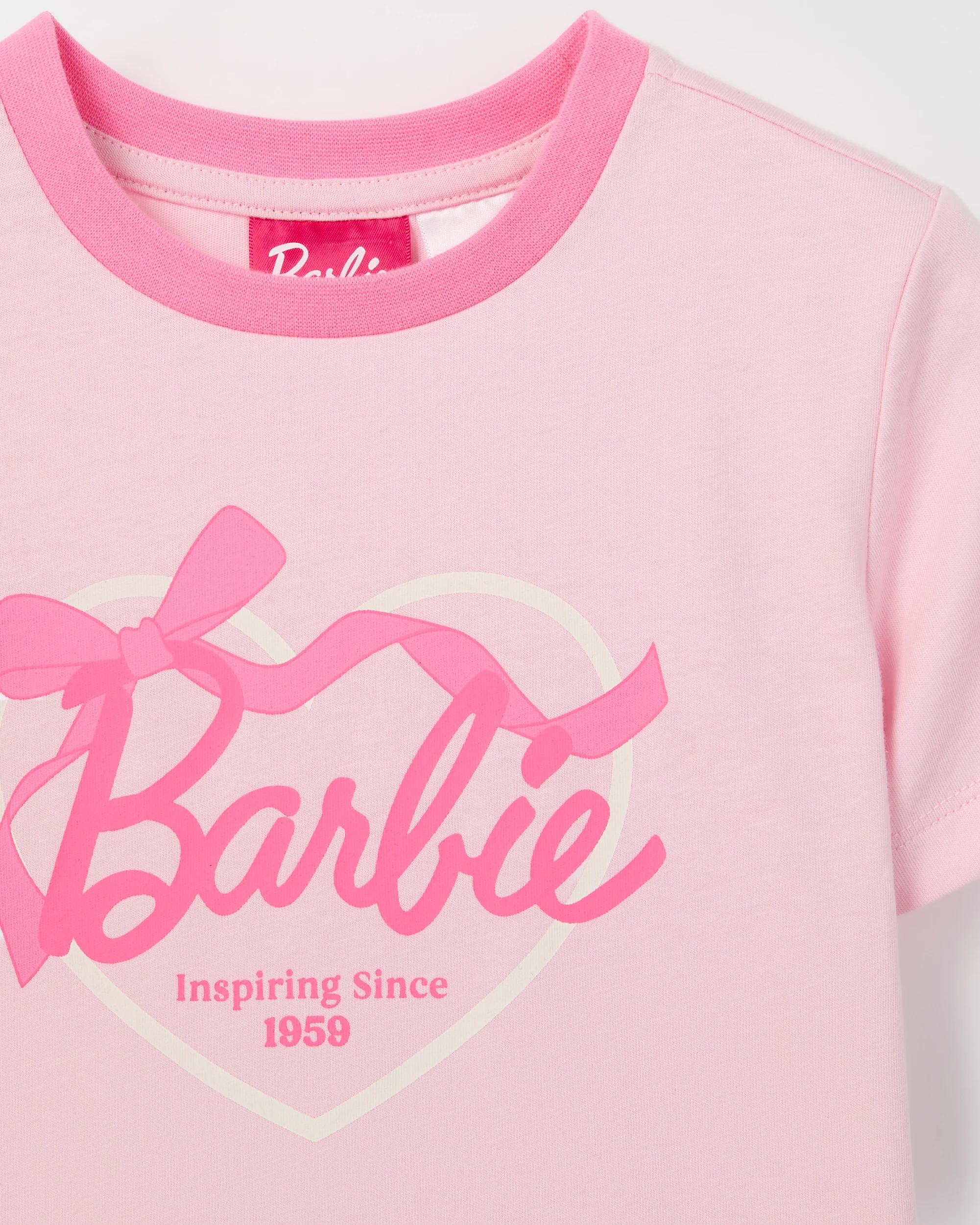 4 Barbie Australian Cotton Jersey 2 Pack Younger Girls Pyjama Set BARBIE PINK, 4 of 5