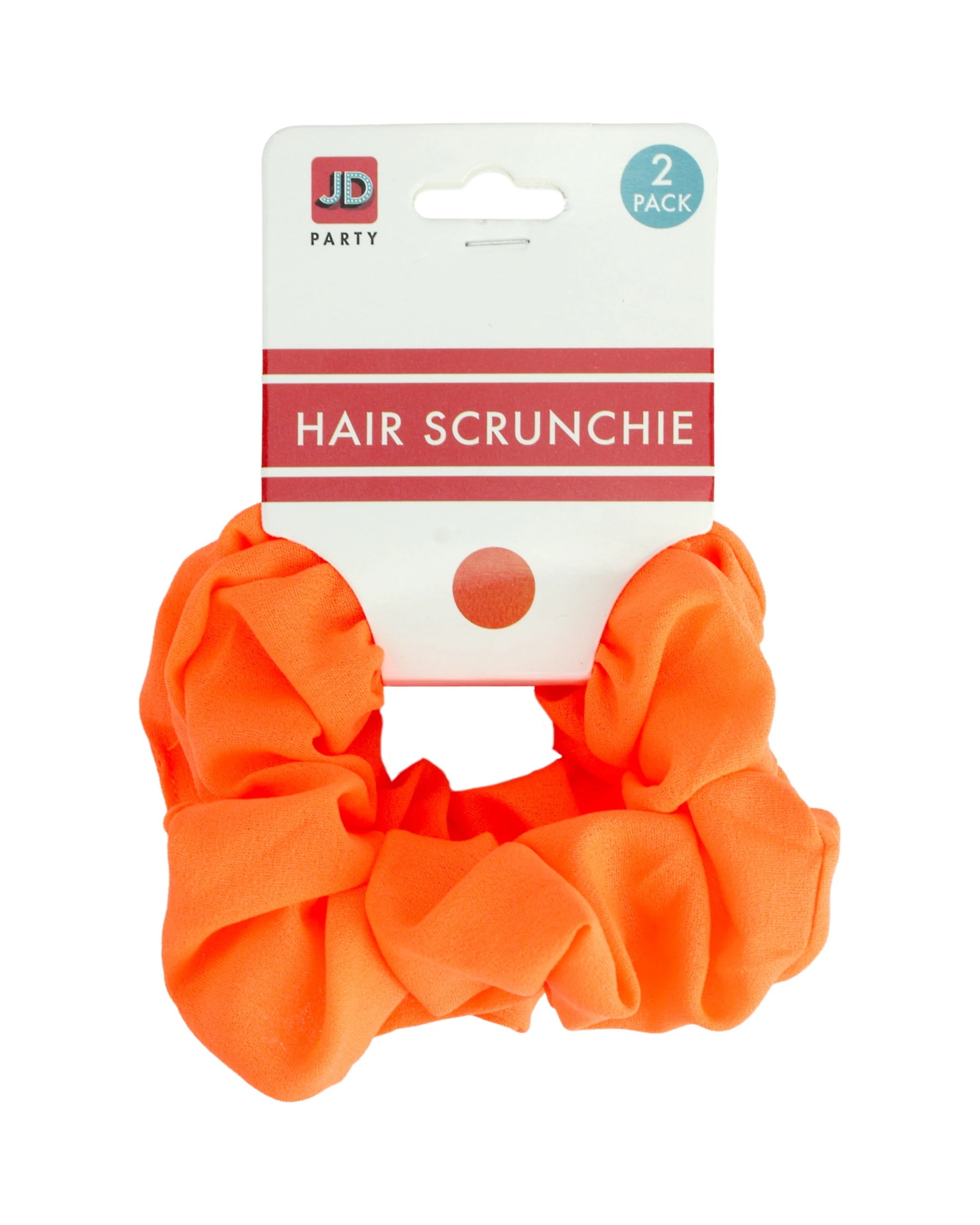 1 JD Party Neon Orange Hair Scrunchies Pack of 2 - Orange, 1 of 1
