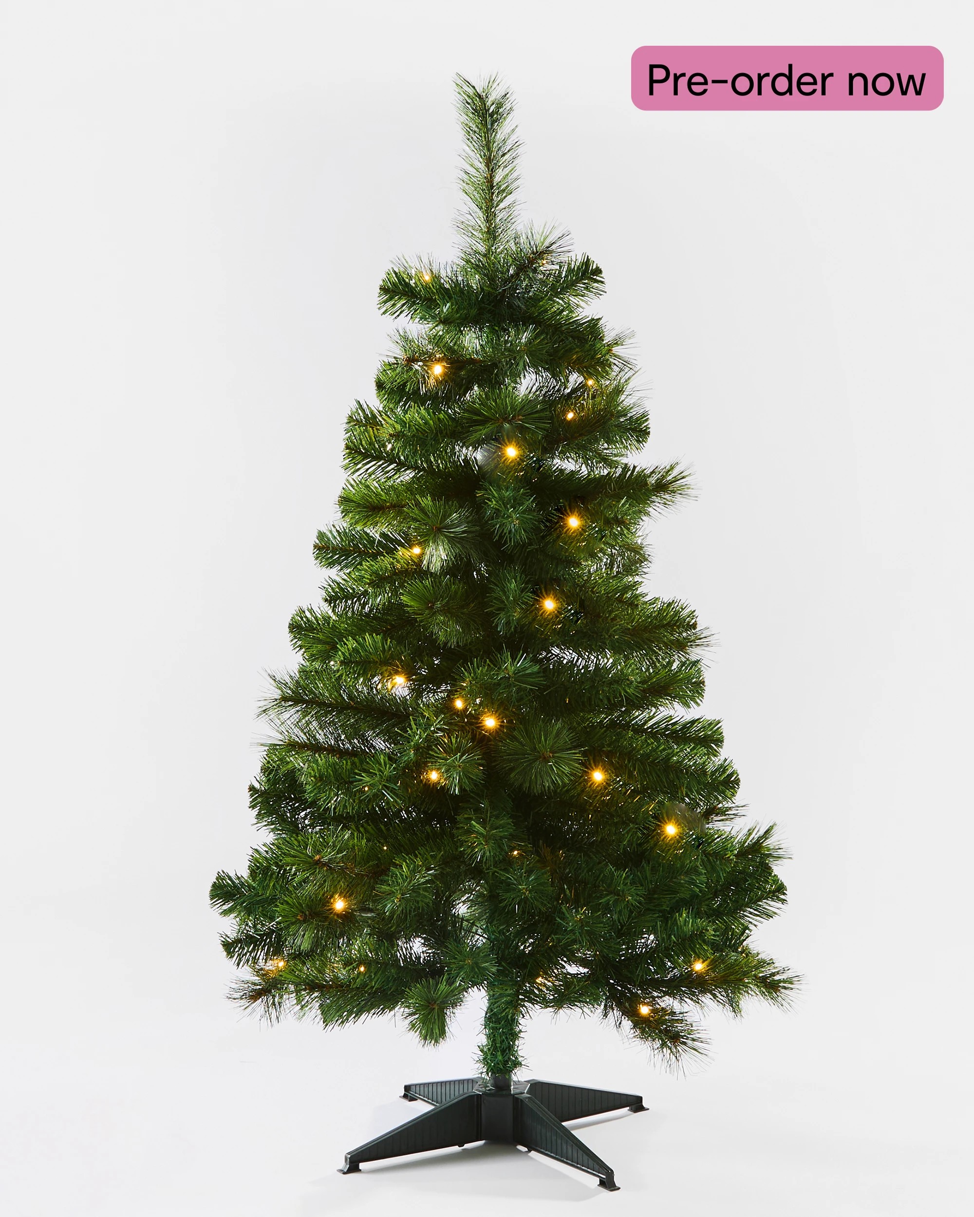 1 1.22m (4ft.) Green Prelit Christmas Tree, 1 of 8
