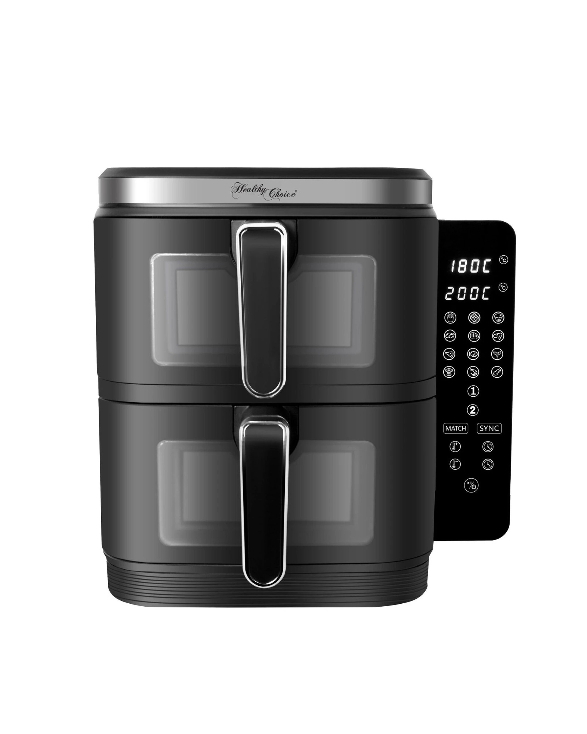 1 Healthy Choice 2400w 11l Double Decker Digital Dual Zone Air Fryer With 2 Cooking Zones & Foldable Screen, 1 of 9