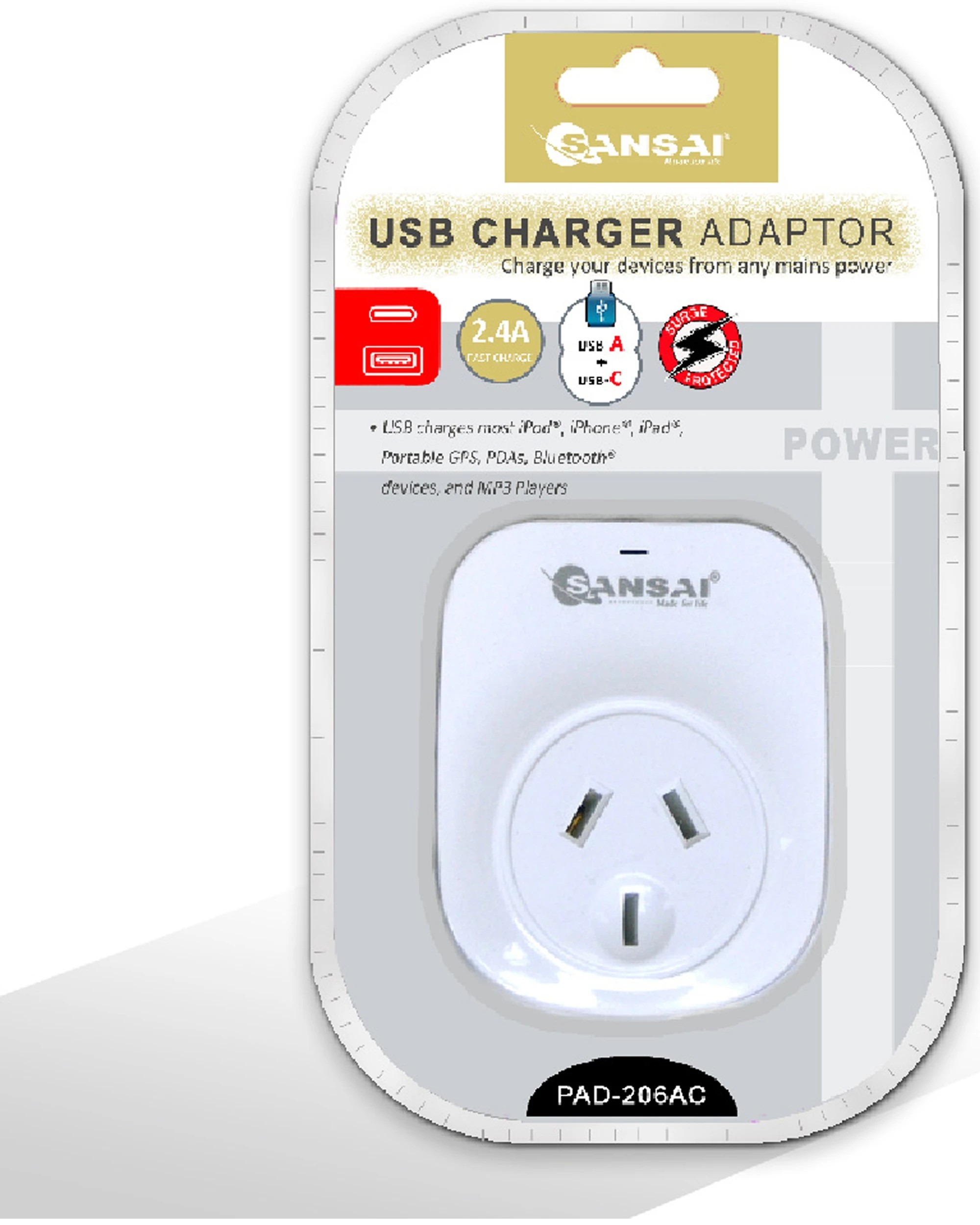 1 Sansai Portable Wall Charger 22.5W USB-C With LED Indicator - Assorted, 1 of 3