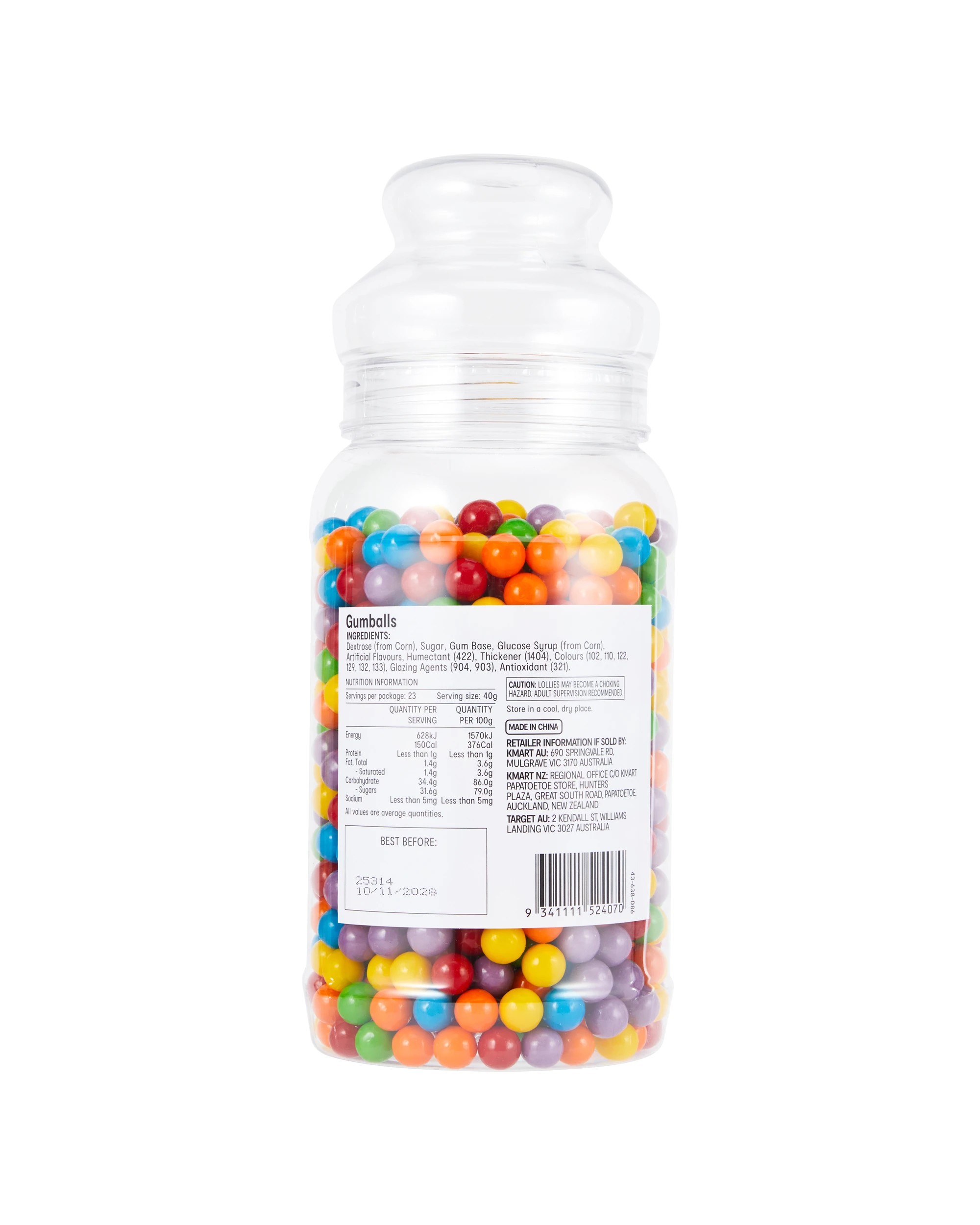 5 Assorted Fruit Flavours Gumballs 950g, 5 of 5