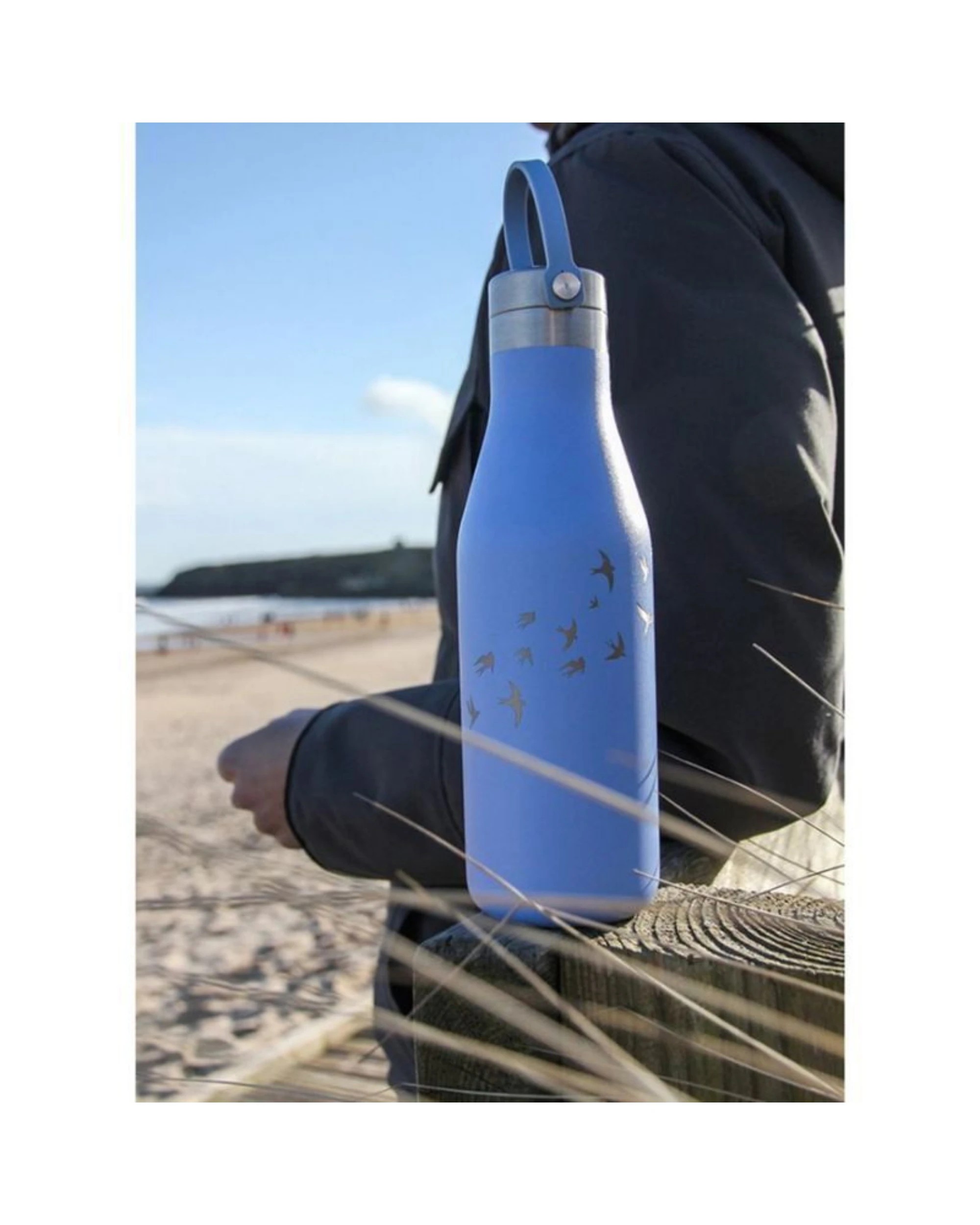 3 O'Helo Bottle With Etched Swallow 500ml - Blue, 3 of 4