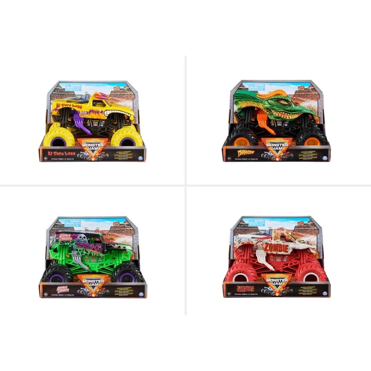 3 Monster Jam 1:24 Die Cast Monster Truck - Assorted, 3 of 6