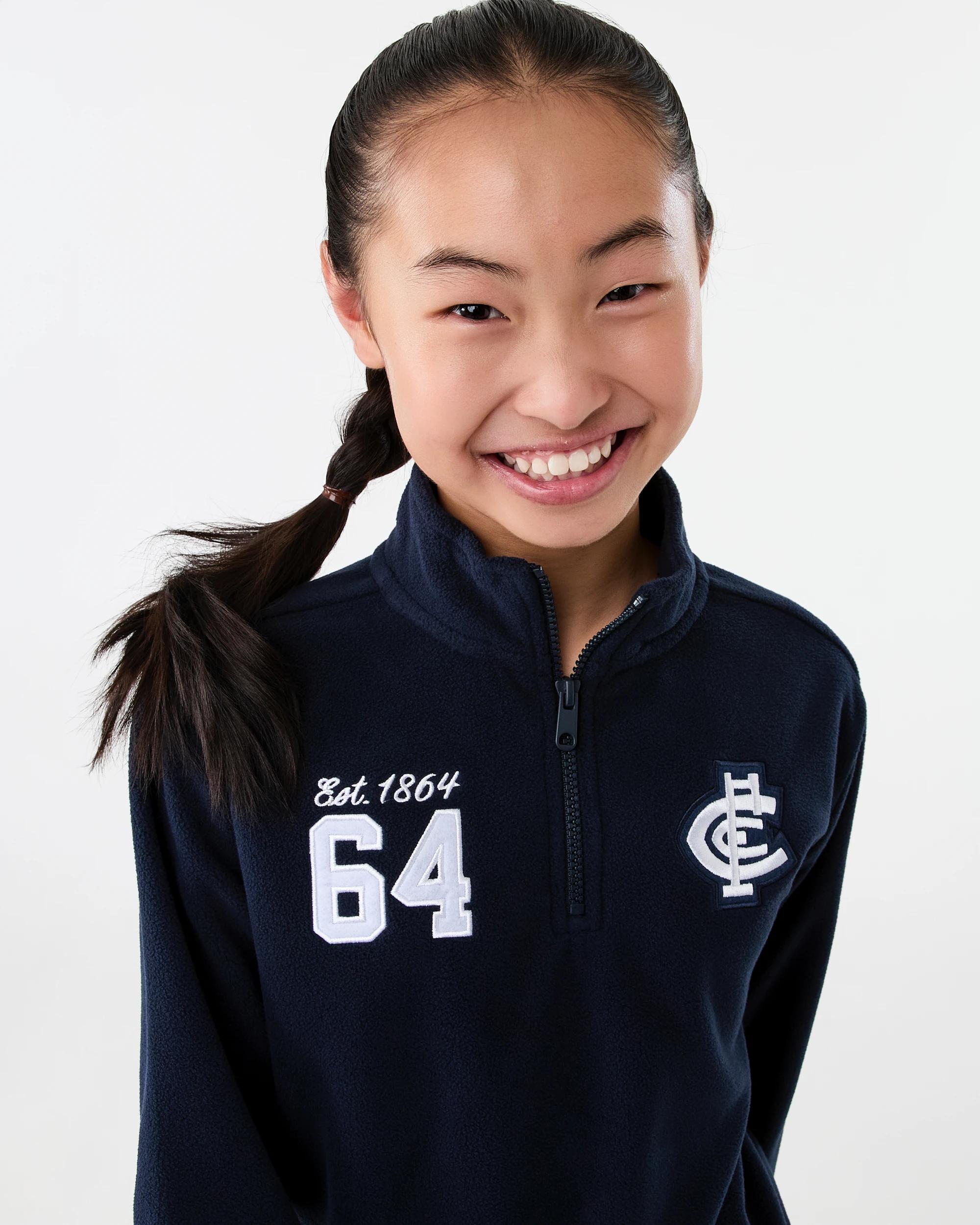 4 Official AFL Kids Polar Fleece Jacket Carlton, 4 of 10