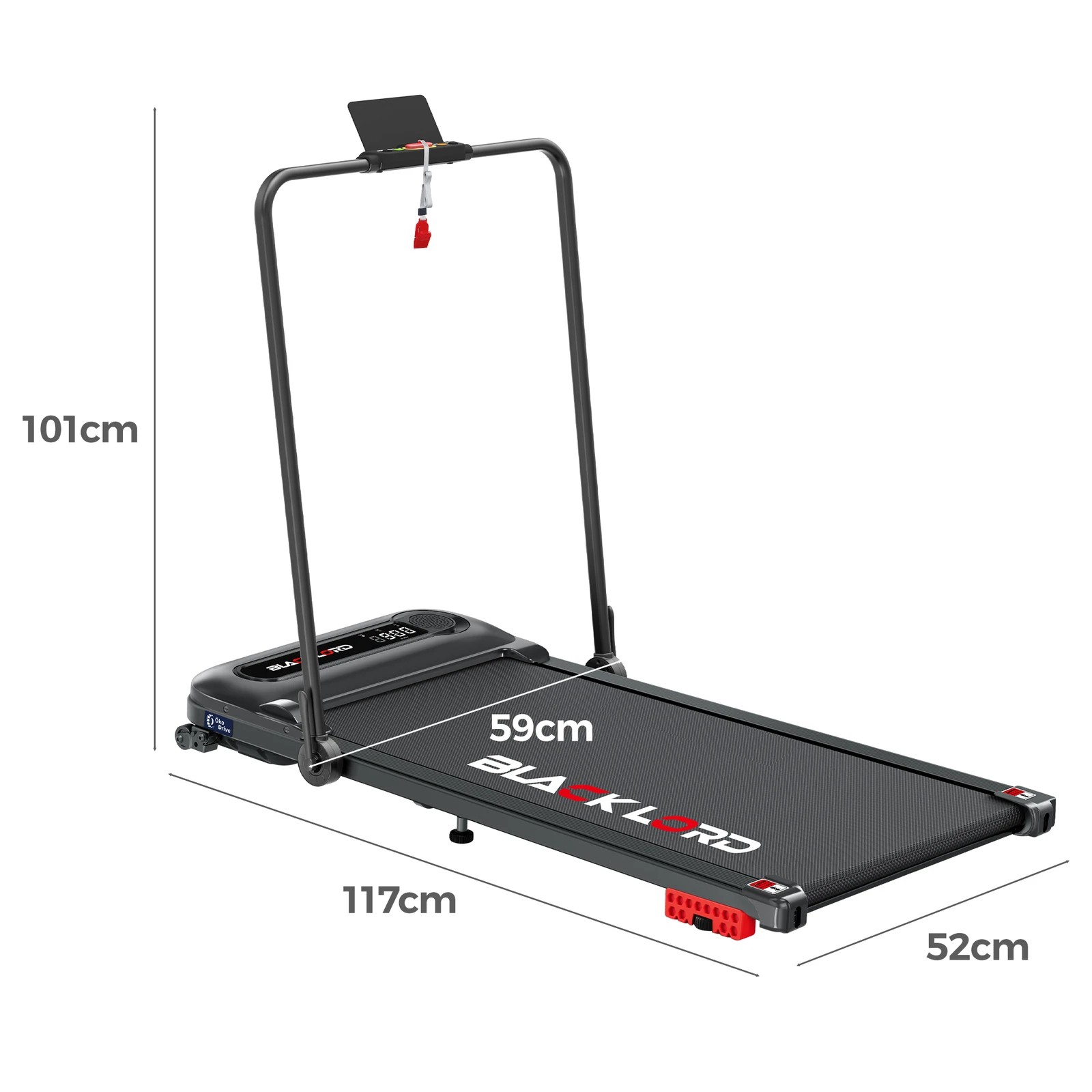 4 Black Lord Treadmill Electric Walking Pad Folding Incline Shock Absorbers - Black, 4 of 10