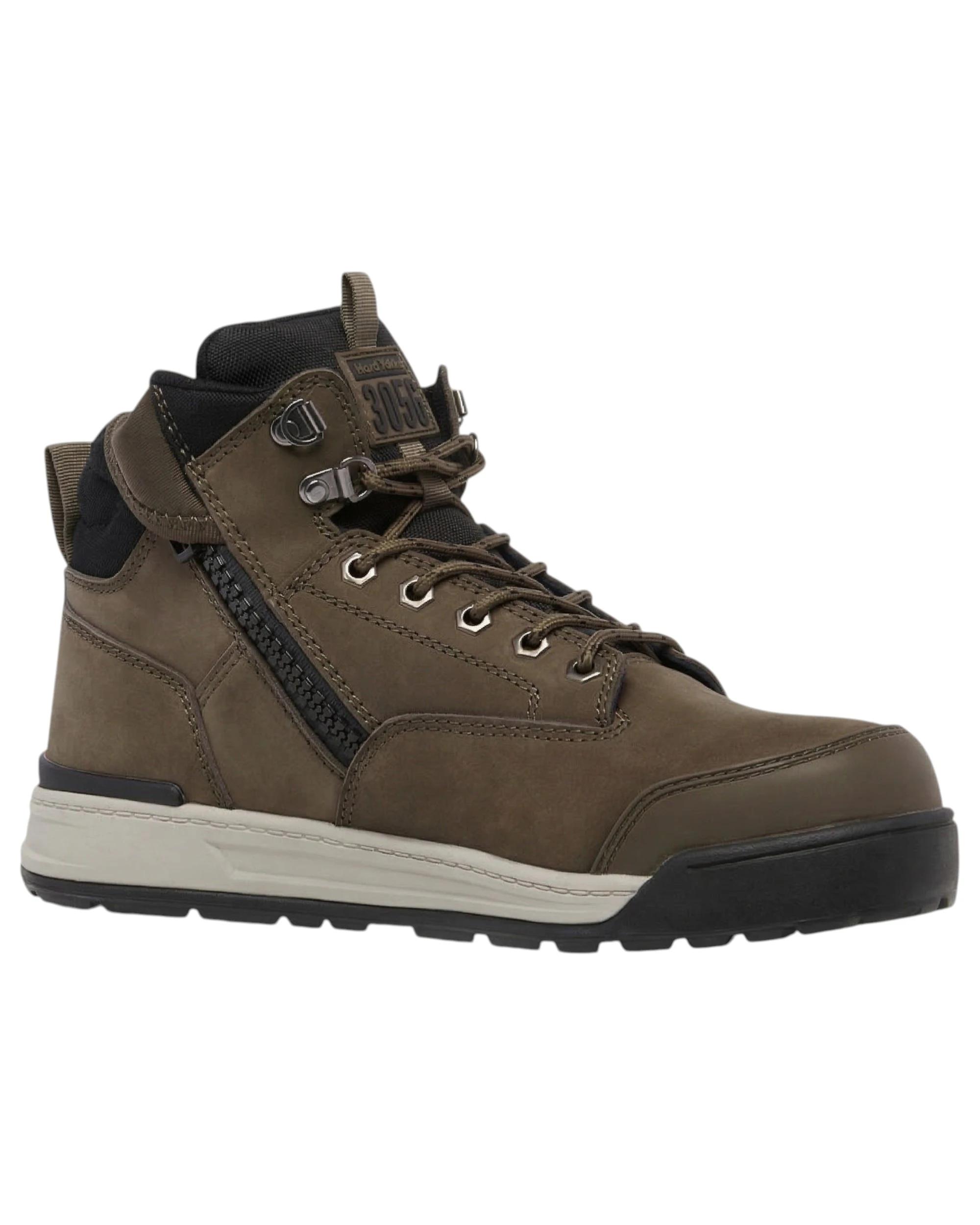 5 Hard Yakka Mens 3056 Lace Boots Zip Steel Top Cap Industrial Cedar Boot CEDAR, 5 of 5