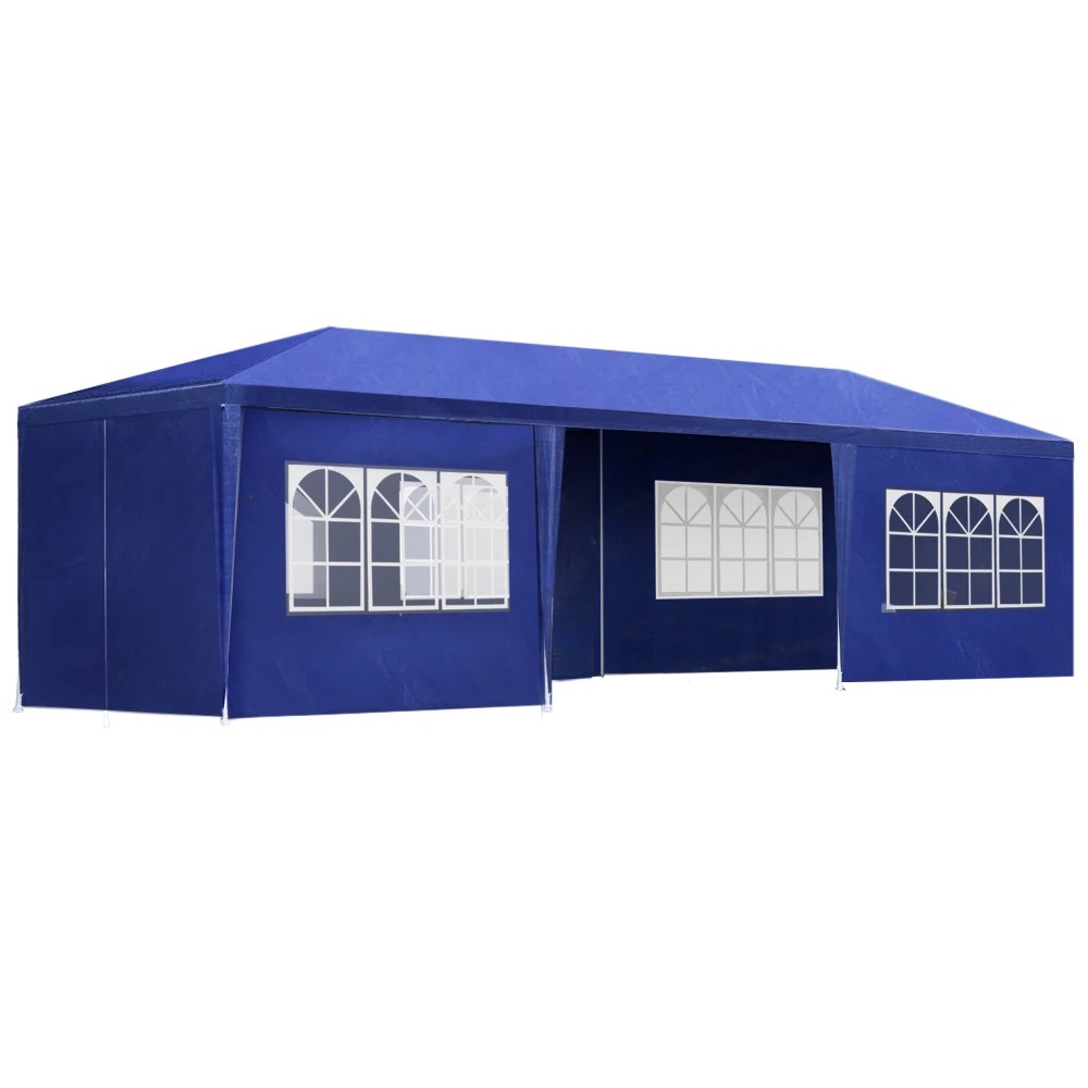 1 Instahut Gazebo 3x9m Marquee Wedding Party Tent Outdoor Camping Side Wall Canopy 8 Panel - Blue, 1 of 6