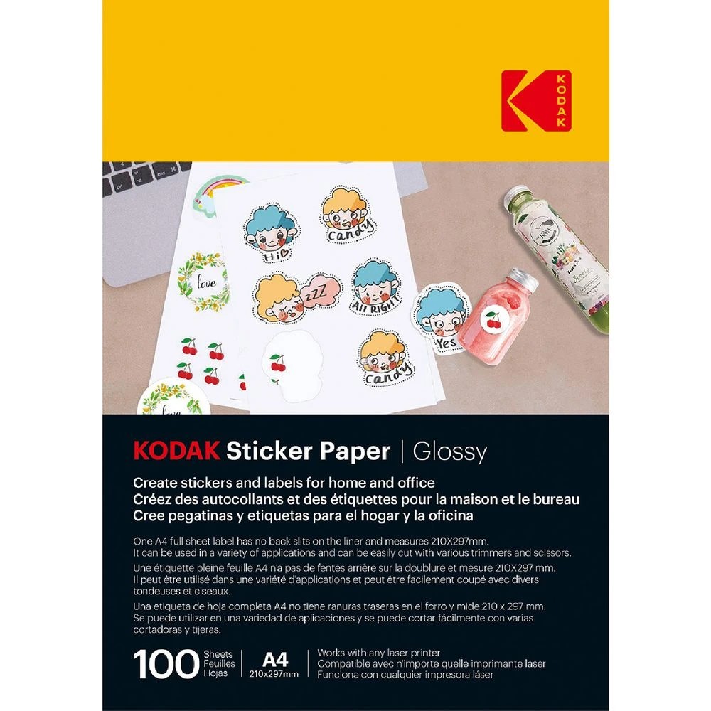 1 Kodak A4 Sticker Paper Gloss 100 Pack, 1 of 1