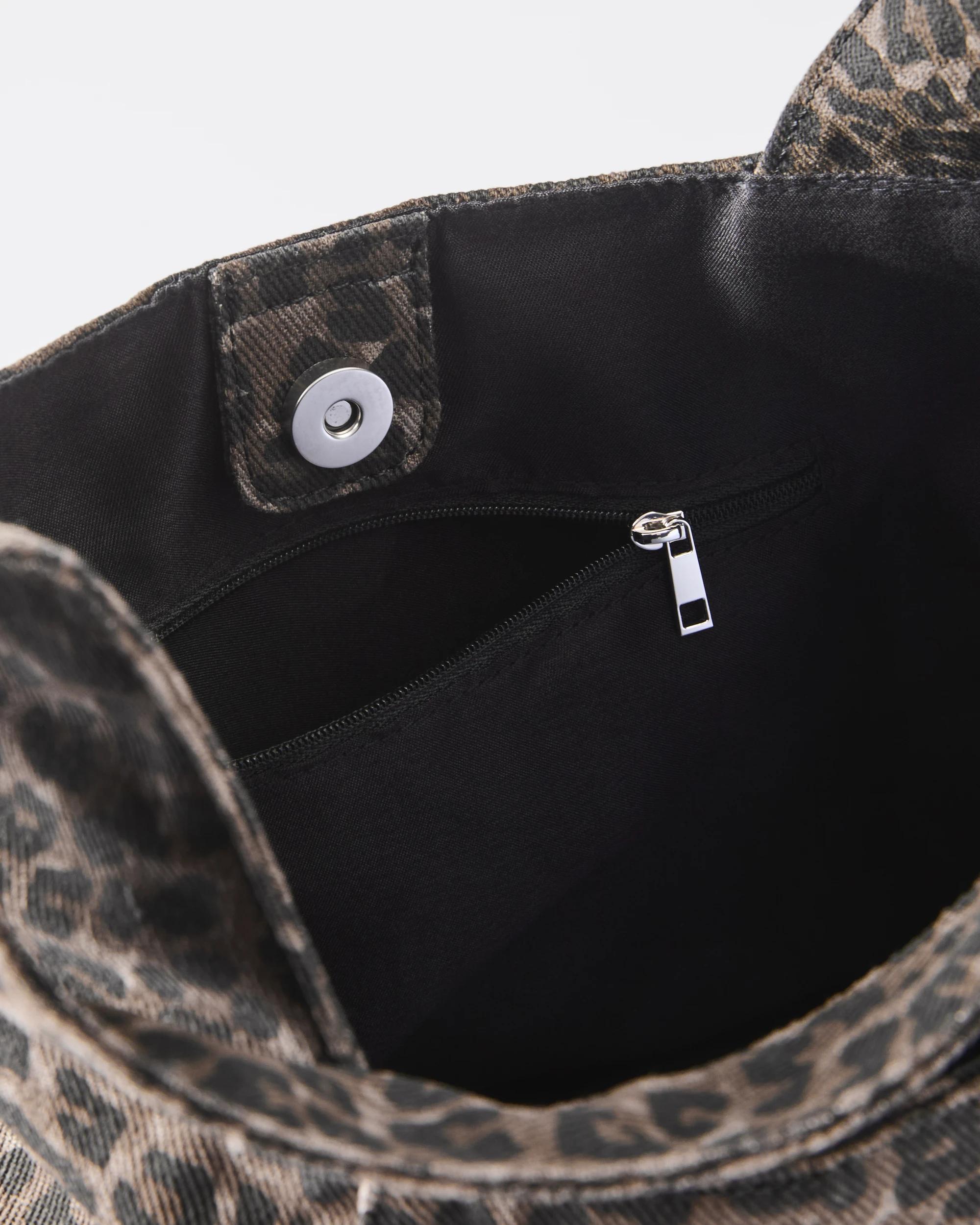 4 Fabric Shoulder Bag Leopard, 4 of 8