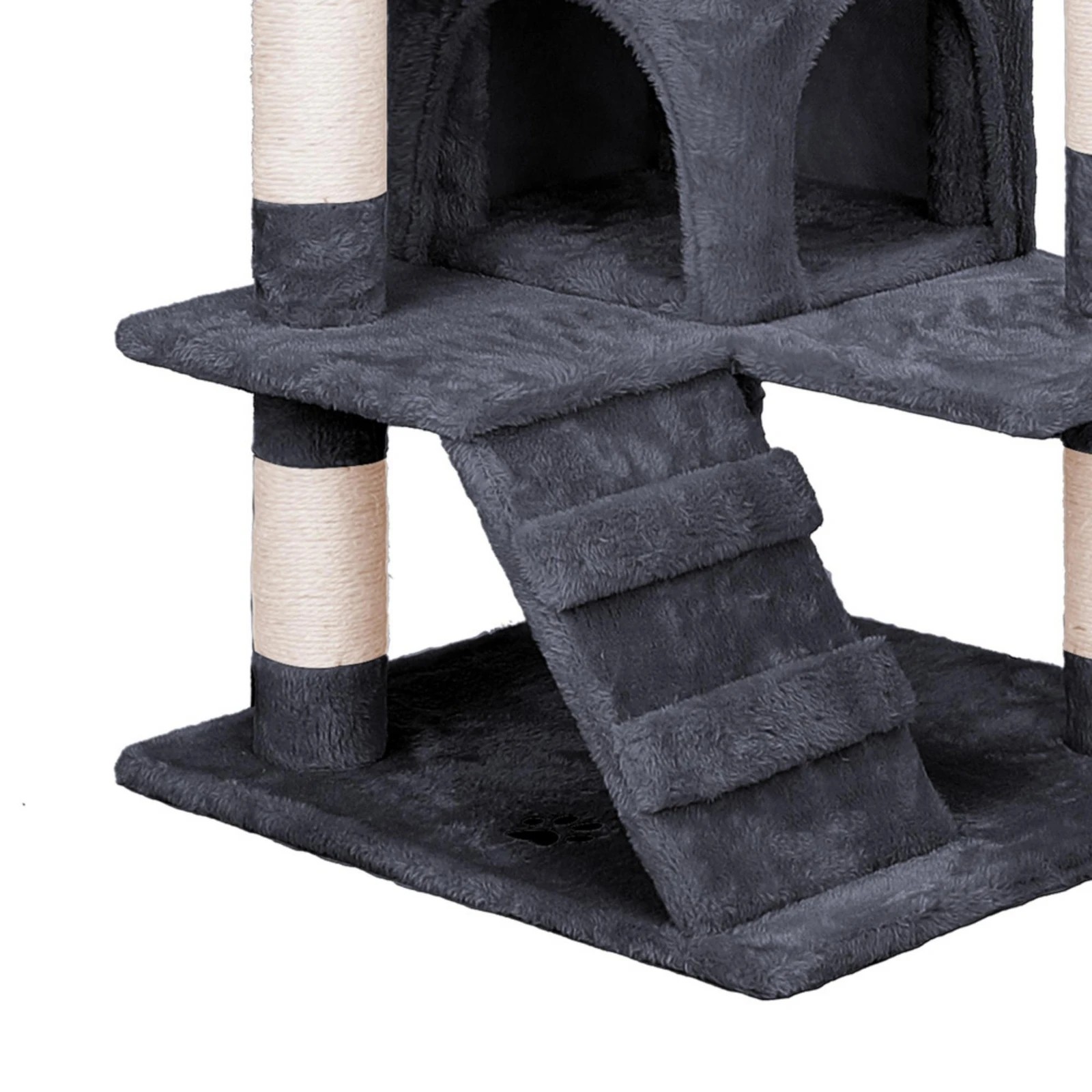 4 Beastie Cat Tree Scratching Post Scratcher Tower Condo House Furniture Wood 134CM - Grey, 4 of 6