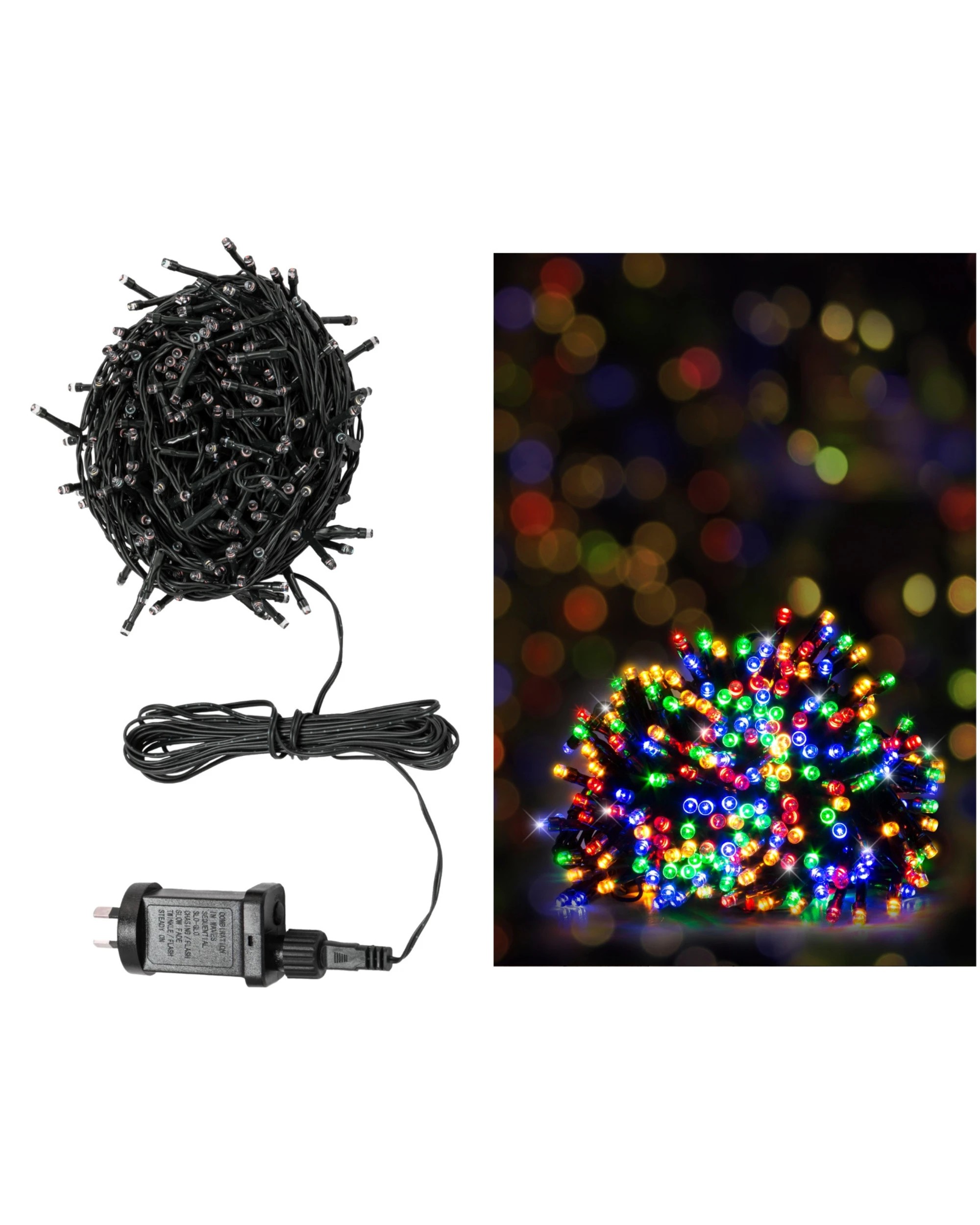 1 Uncle Bills 120 Multicolour LED 7 Function Fairy Lights 5.95m - Multi, 1 of 2