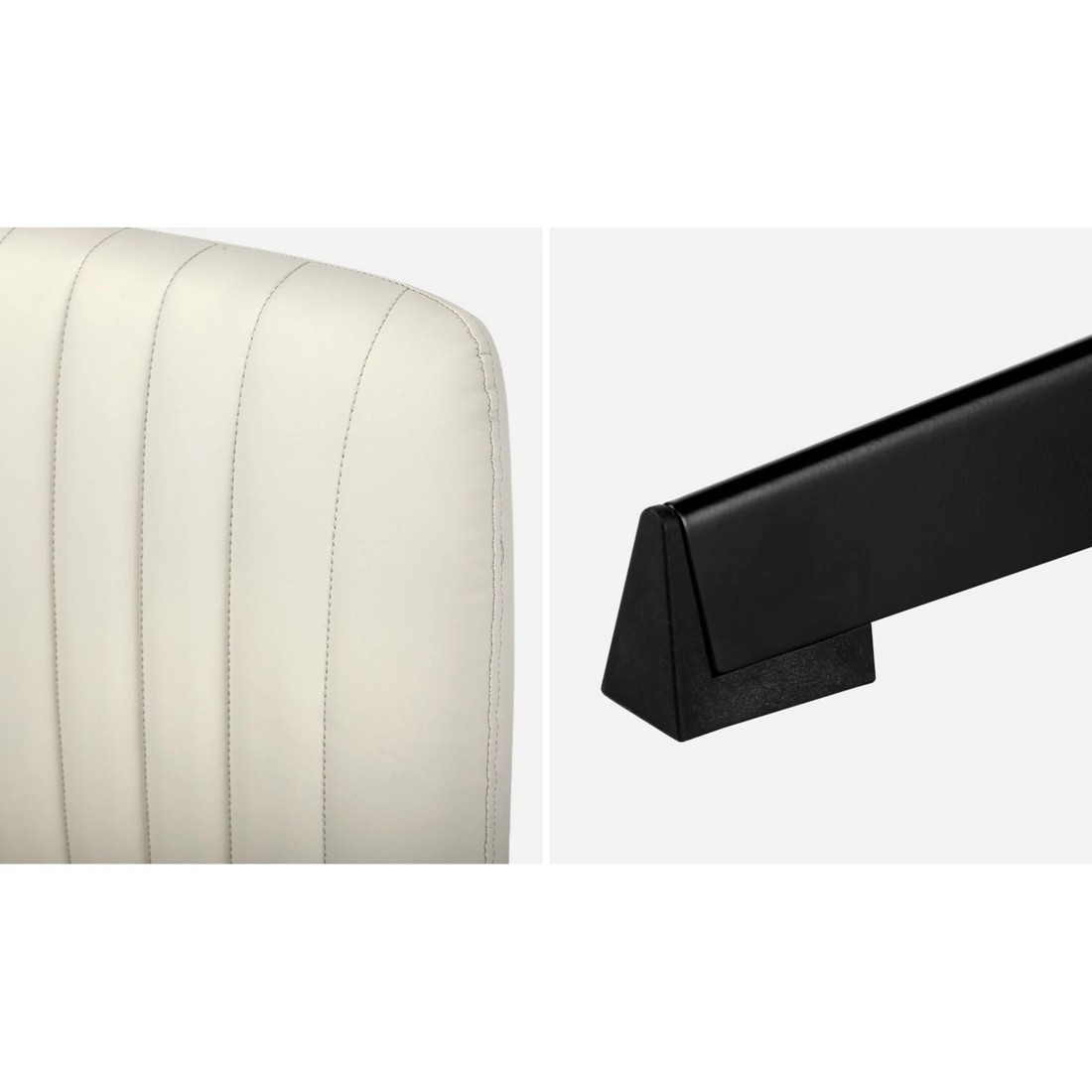 8 Oikiture Mid Back Armless Office Desk Chair Wide Seat Faux Leather
 - Beige, 8 of 10