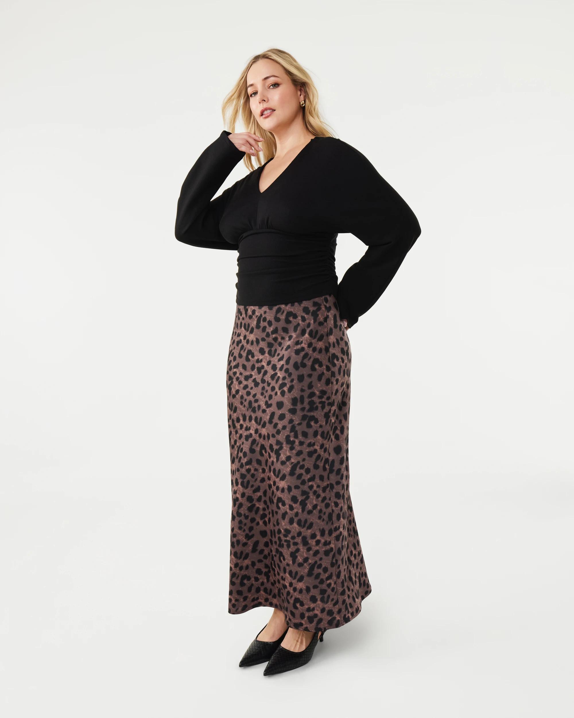 3 Satin Slip Skirt Choc Leo, 3 of 7