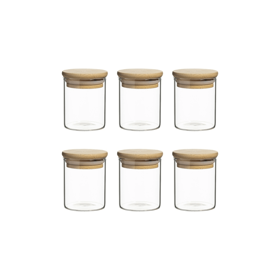 1 6pc Ecology Pantry 7.5cm Round Spice Jar Container Storage Set W/ Bamboo Lid
 - Natural, 1 of 1