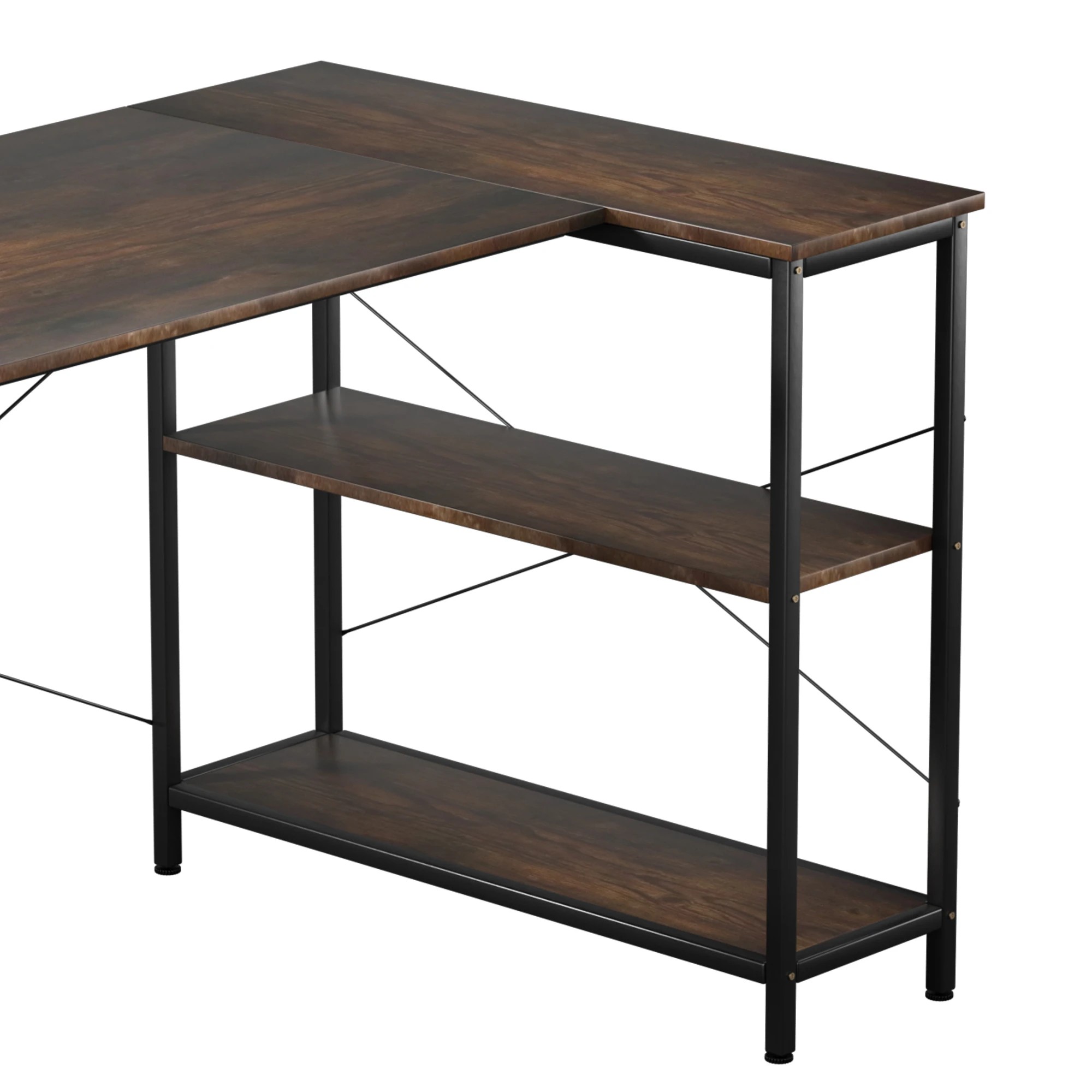 5 Levede L Shaped 120cm Computer Desk - Brown, 5 of 9