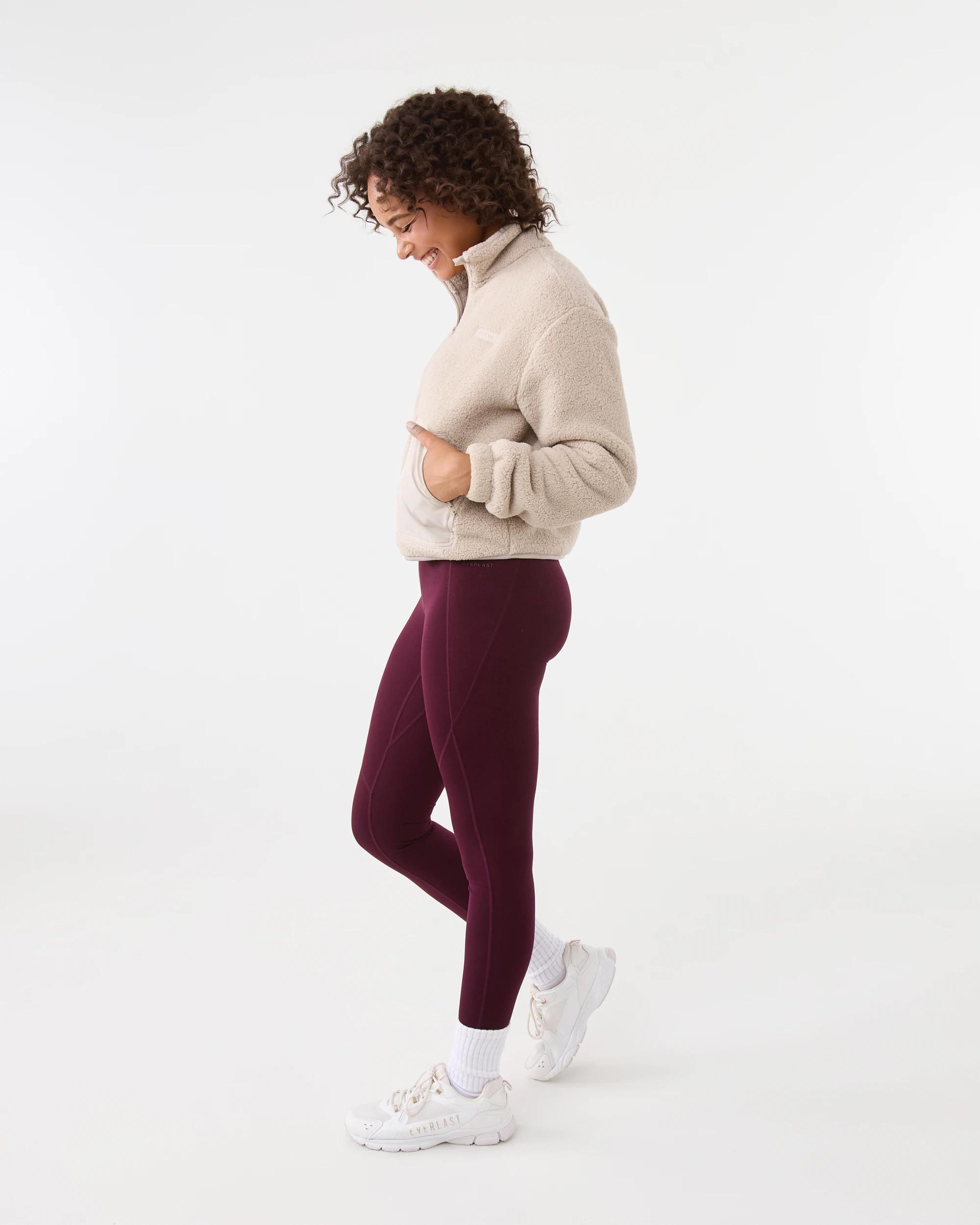 4 Everlast Womens Sherpa Bomber Jacket Stone, 4 of 9