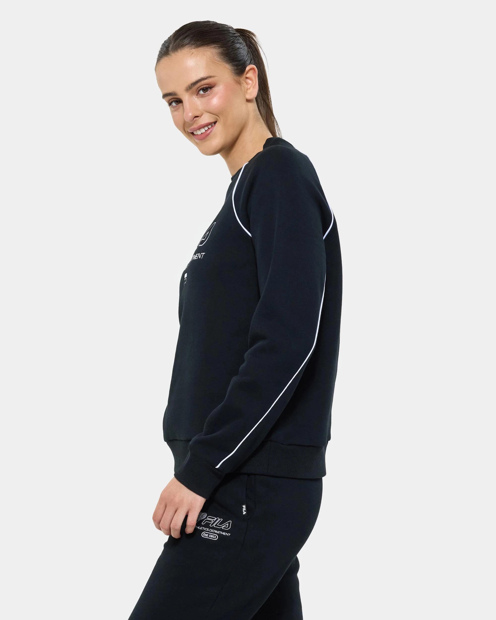 3 Fila Laila Crew Neck Sweatshirt BLACK, 3 of 6