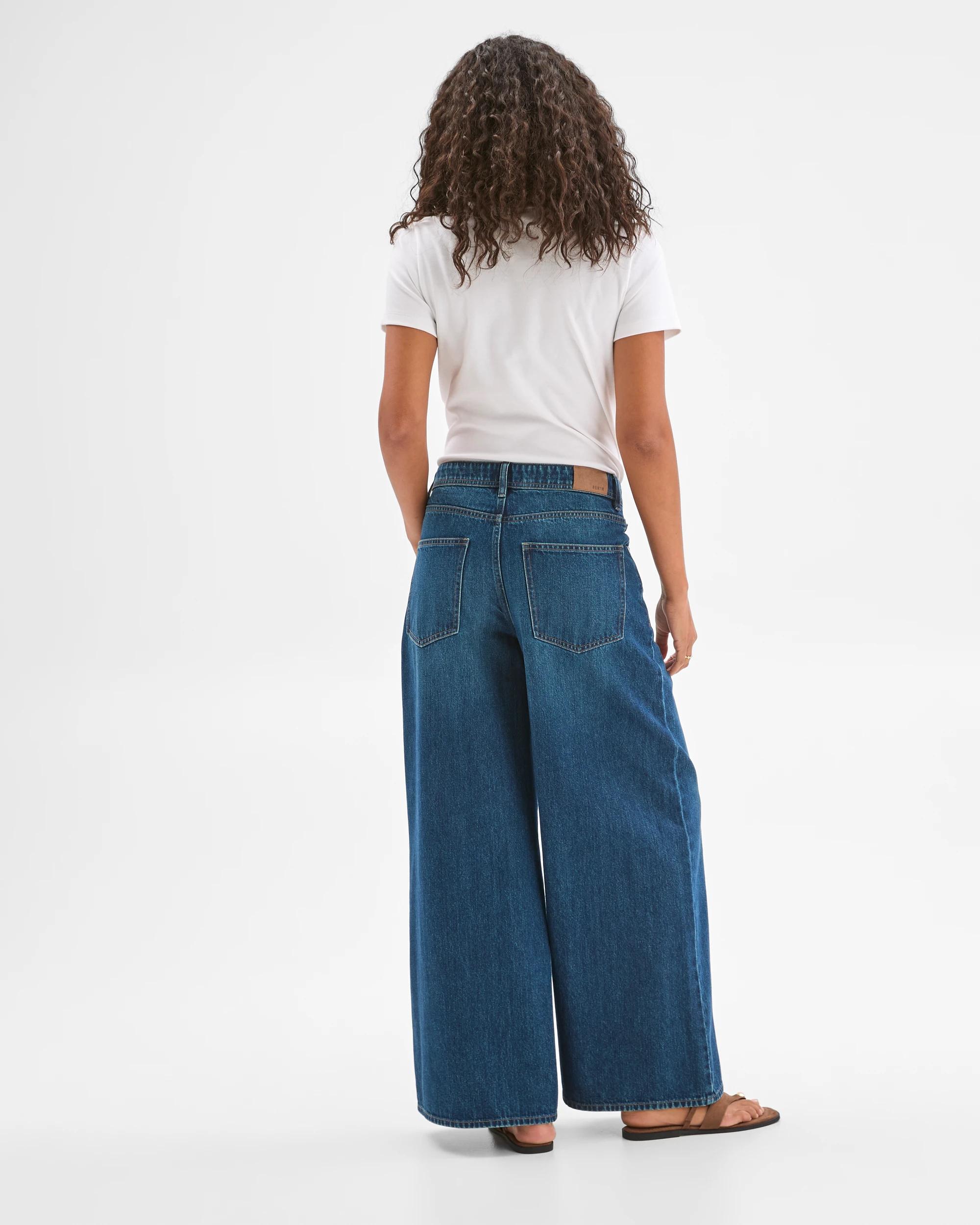 7 Target Woman Wide Leg Slouch Denim Jeans TEAL BLUE WASH, 7 of 7