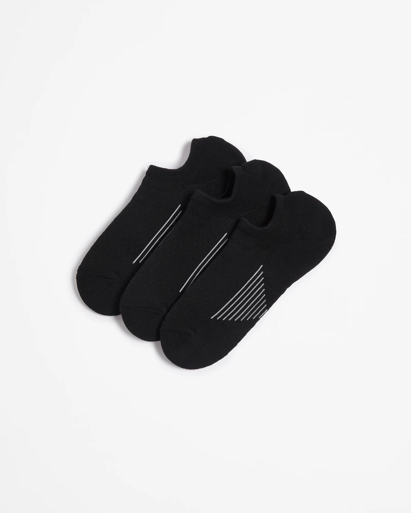 1 Australian Cotton Blend 3 Pack Performance No Show Socks - Maxx BLACK, 1 of 3