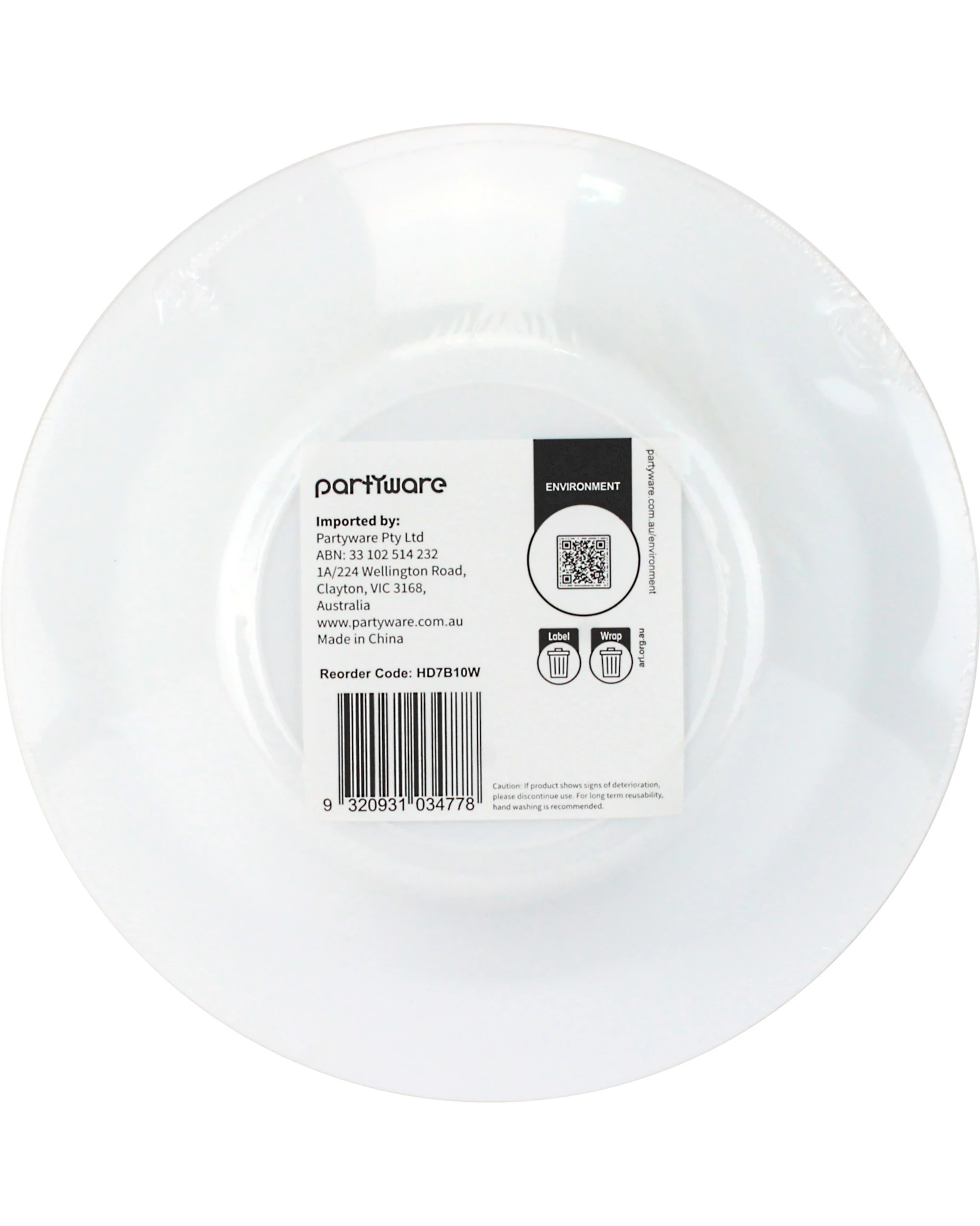 3 Partyware Everyday Home Deluxe Reusable Bowls 18cm Pack of 10 - White, 3 of 3