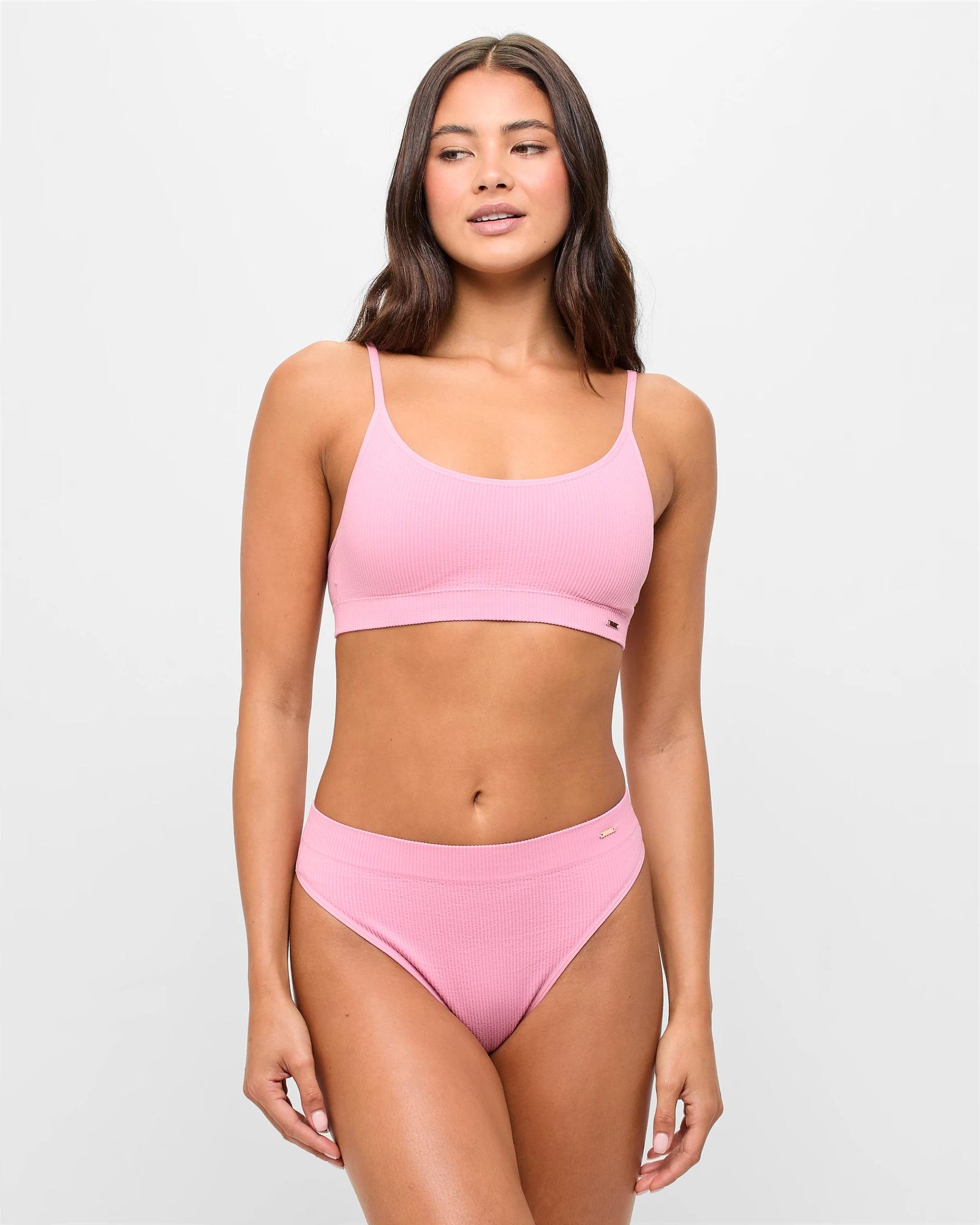 1 Ribbed Seamfree High Waisted G-string Briefs - Lily Loves ORCHID SMOKE, 1 of 3