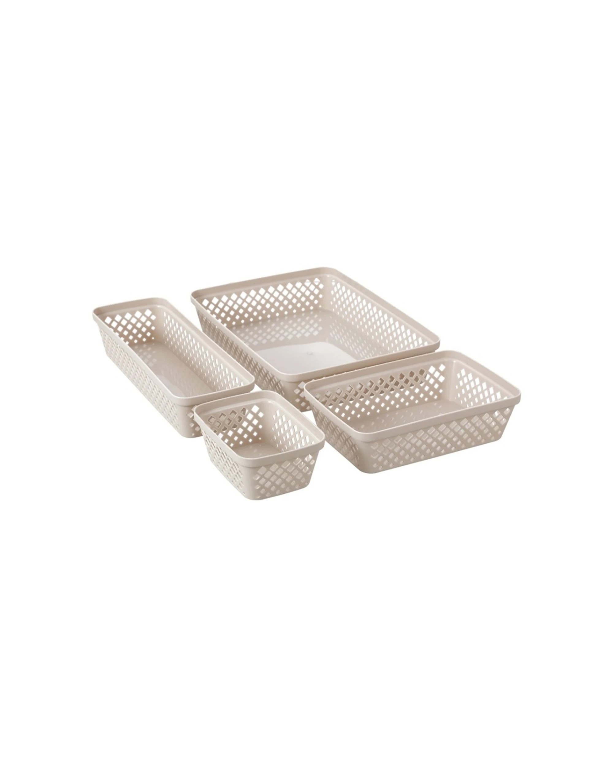 3 Boxsweden 9PK Diamond Tray Home Organiser Storage Container - Beige, 3 of 5