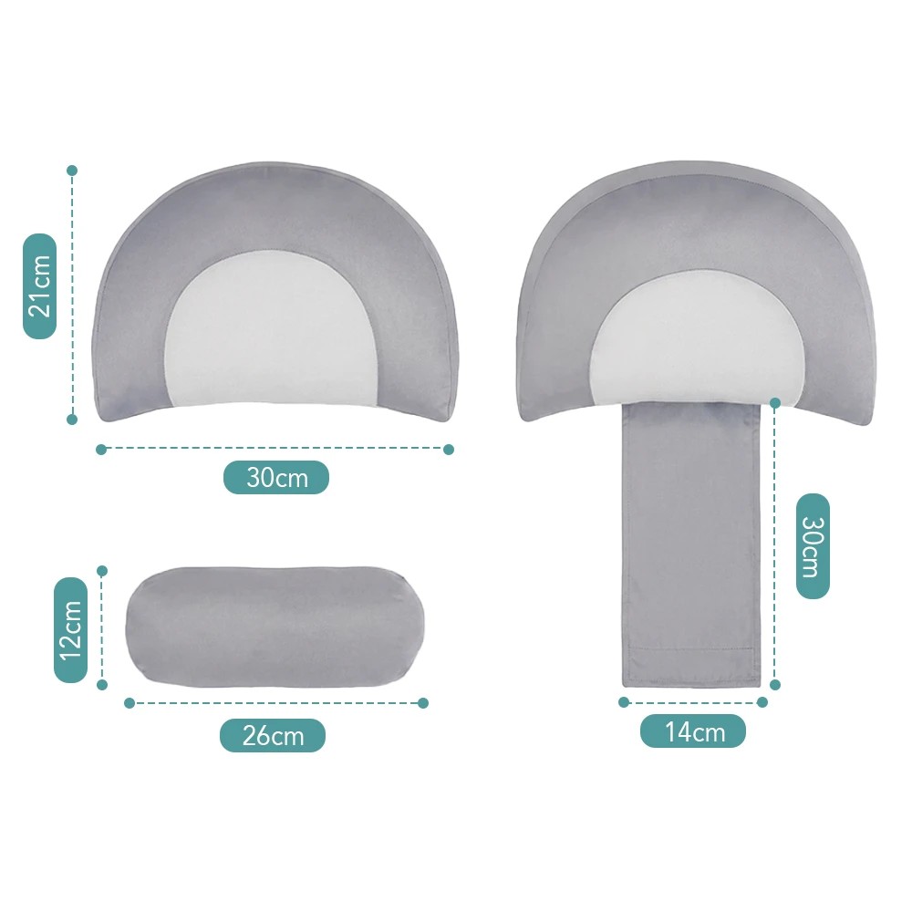2 PlayPals 3PCS Cooling Pregnancy Pillows Maternity Cushion For Back Belly Neck - Grey, 2 of 3