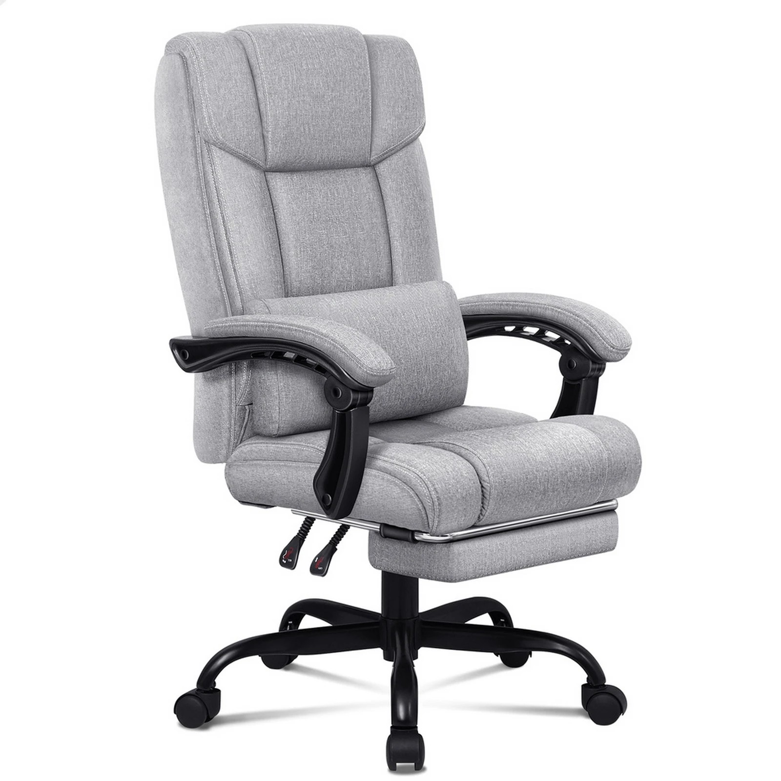1 Alfordson Office Chair Executive Computer Gaming Fabric Seat Recliner - Grey, 1 of 10