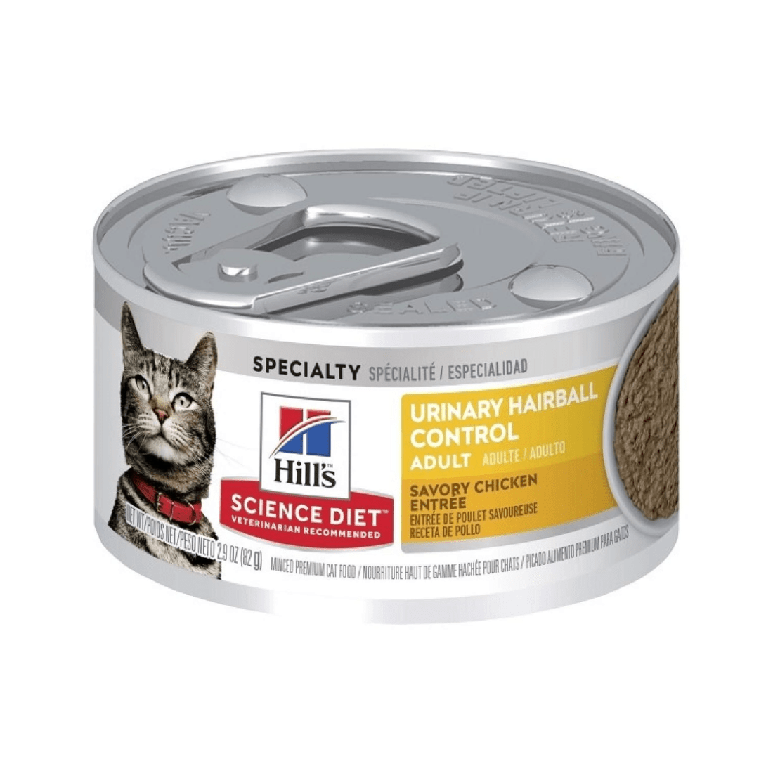 1 Hills Adult Urinary Hairball Control Wet Cat Food Savory Chicken Entree 24 x 82g, 1 of 1