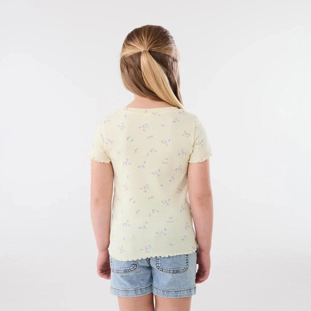 2 Short Sleeve Rib T-shirt BLUSH BLOOMS FLORALS SORBET, 2 of 7