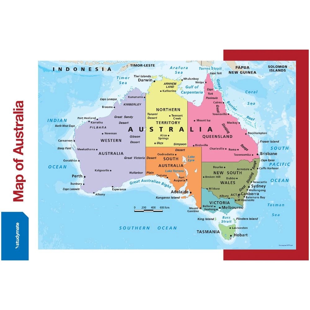 3 Studymate Double-sided Double-sided Australian Map Wall Chart, 3 of 3